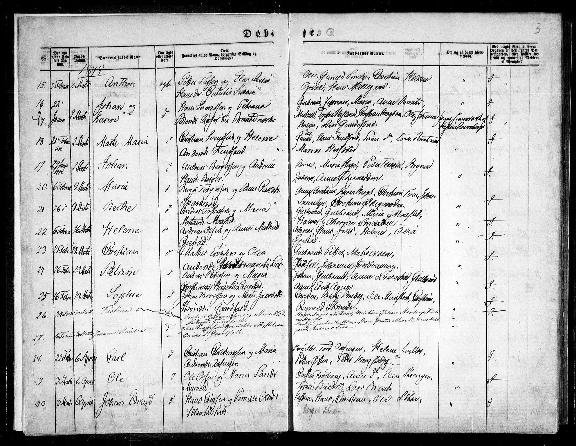 Trøgstad prestekontor Kirkebøker, AV/SAO-A-10925/F/Fa/L0007: Parish register (official) no. I 7, 1845-1854, p. 3