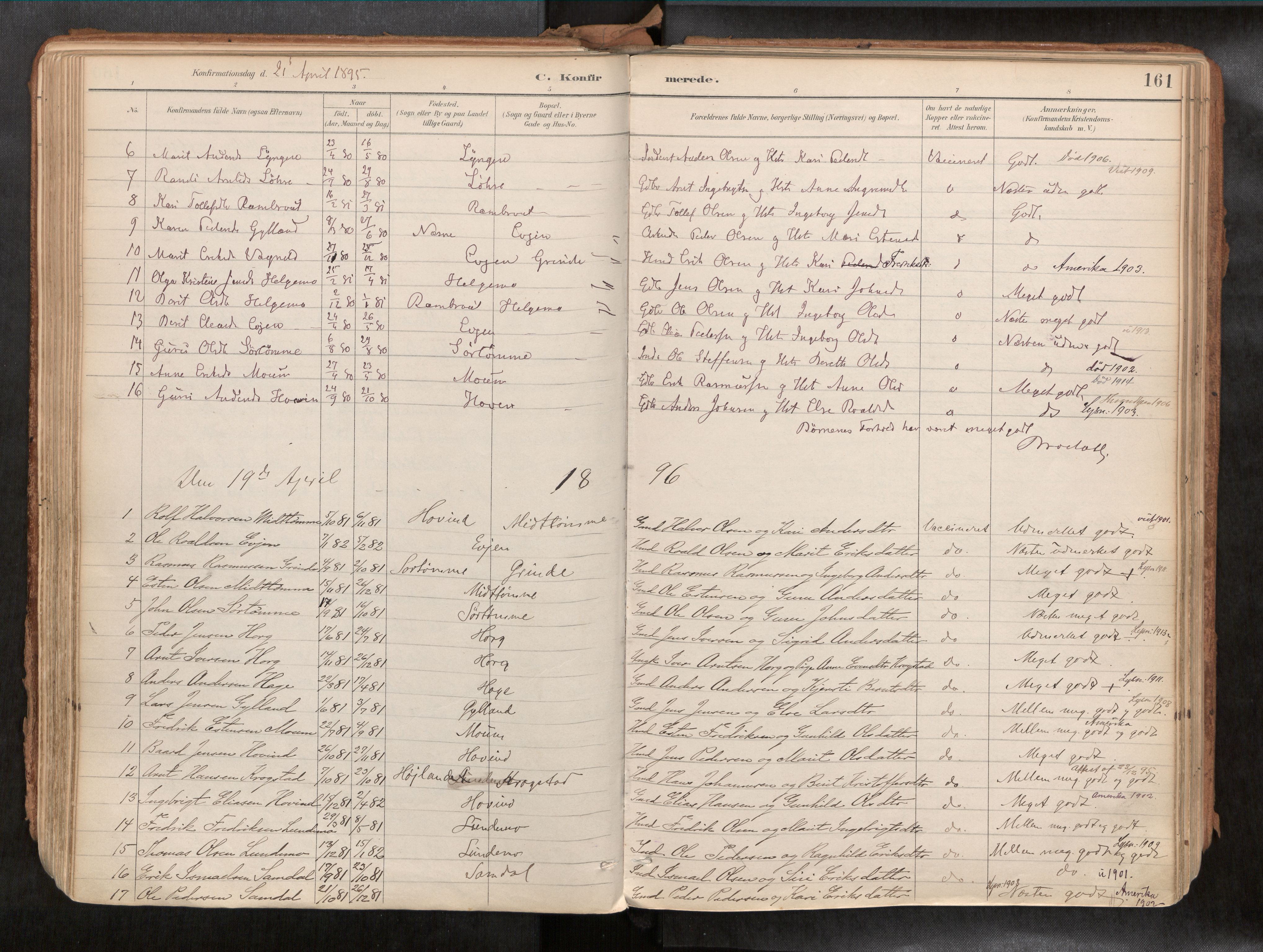Ministerialprotokoller, klokkerbøker og fødselsregistre - Sør-Trøndelag, SAT/A-1456/692/L1105b: Parish register (official) no. 692A06, 1891-1934, p. 161