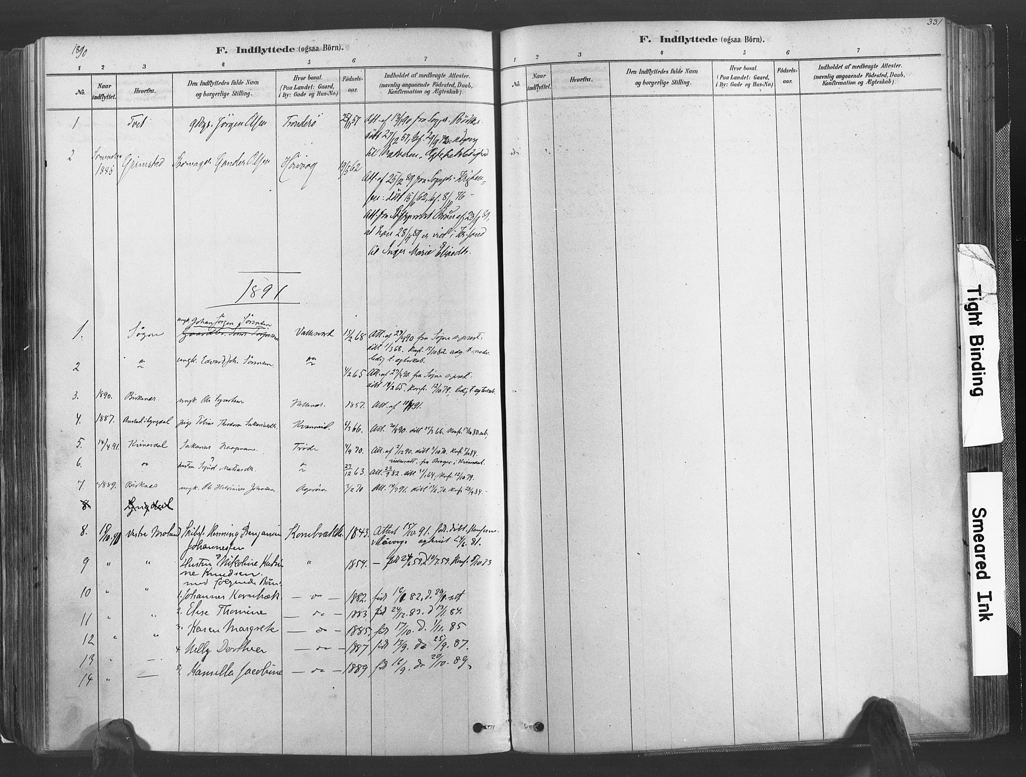 Høvåg sokneprestkontor, SAK/1111-0025/F/Fa/L0005: Parish register (official) no. A 5, 1878-1893, p. 331