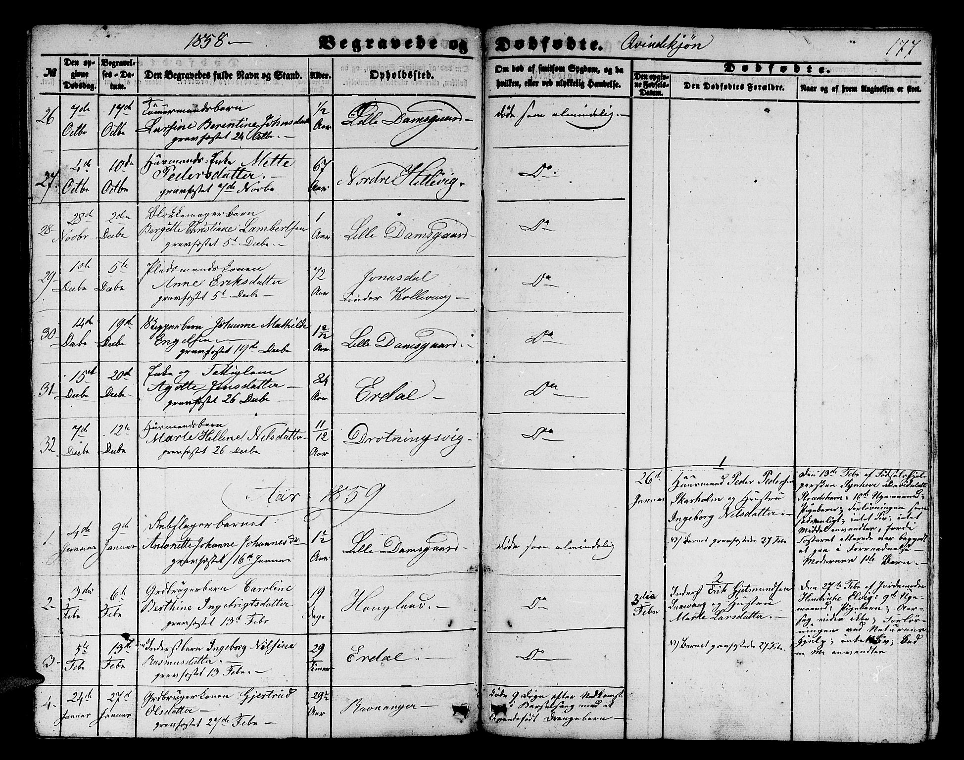 Askøy Sokneprestembete, SAB/A-74101/H/Ha/Hab/Haba/L0004: Parish register (copy) no. A 4, 1852-1864, p. 177