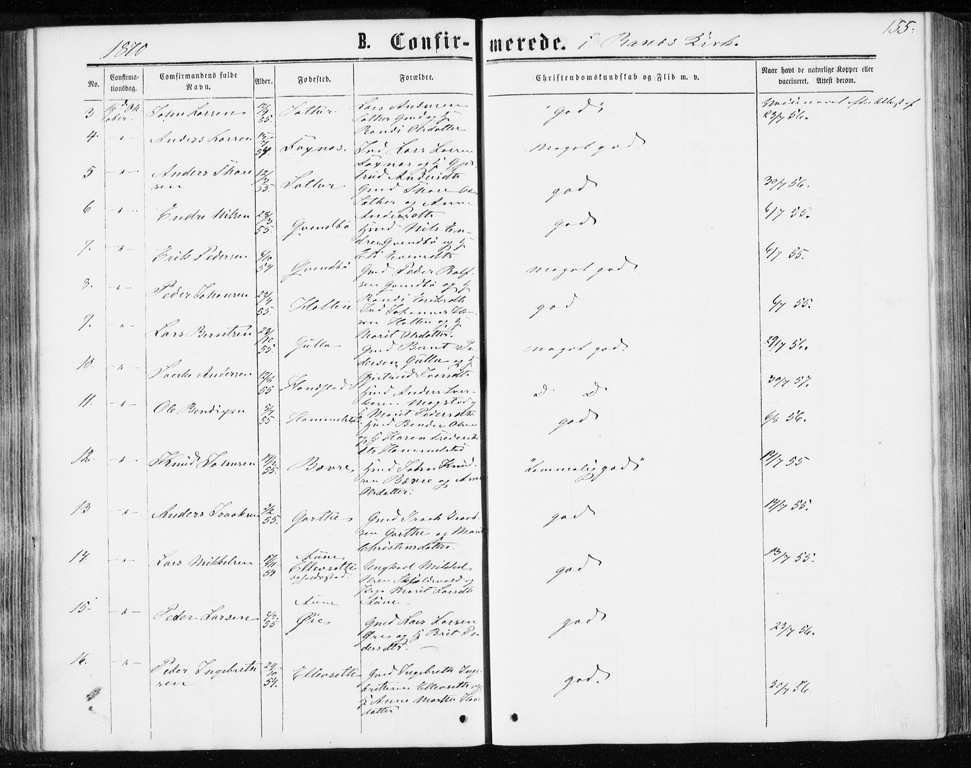 Ministerialprotokoller, klokkerbøker og fødselsregistre - Møre og Romsdal, AV/SAT-A-1454/595/L1045: Parish register (official) no. 595A07, 1863-1873, p. 155