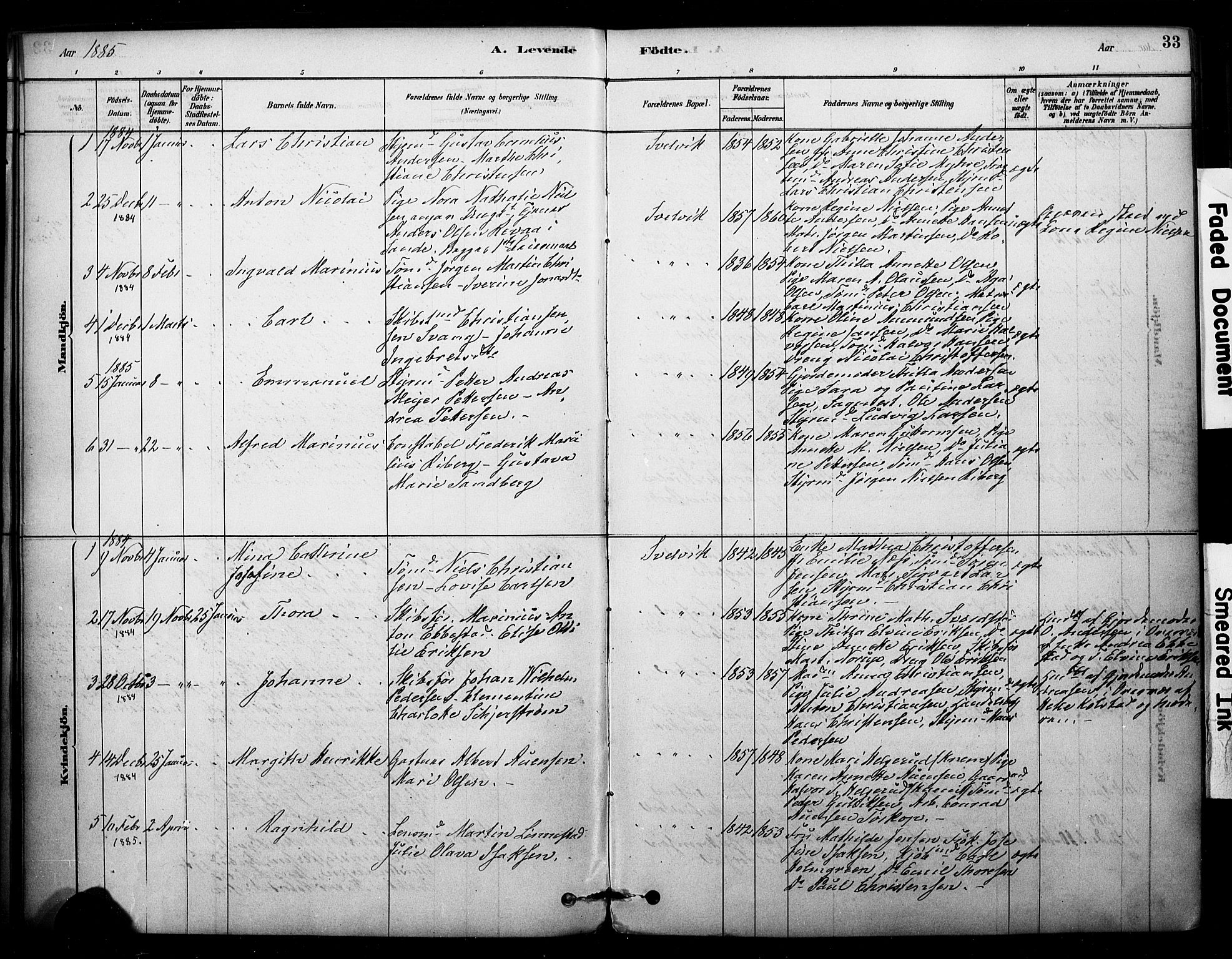 Strømm kirkebøker, AV/SAKO-A-322/F/Fb/L0001: Parish register (official) no. II 1, 1878-1899, p. 33