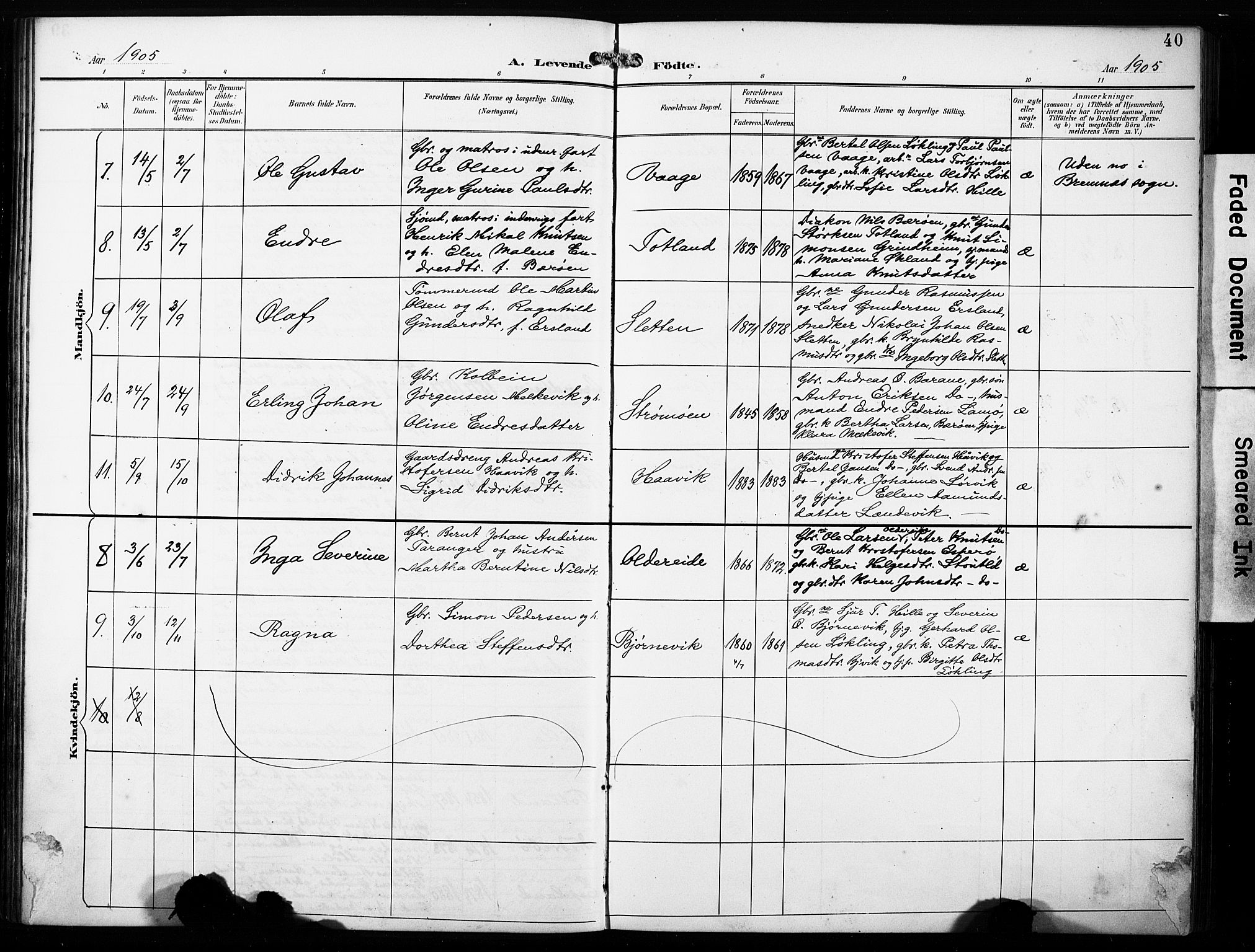 Finnås sokneprestembete, AV/SAB-A-99925/H/Ha/Haa/Haab/L0002: Parish register (official) no. B 2, 1895-1906, p. 40