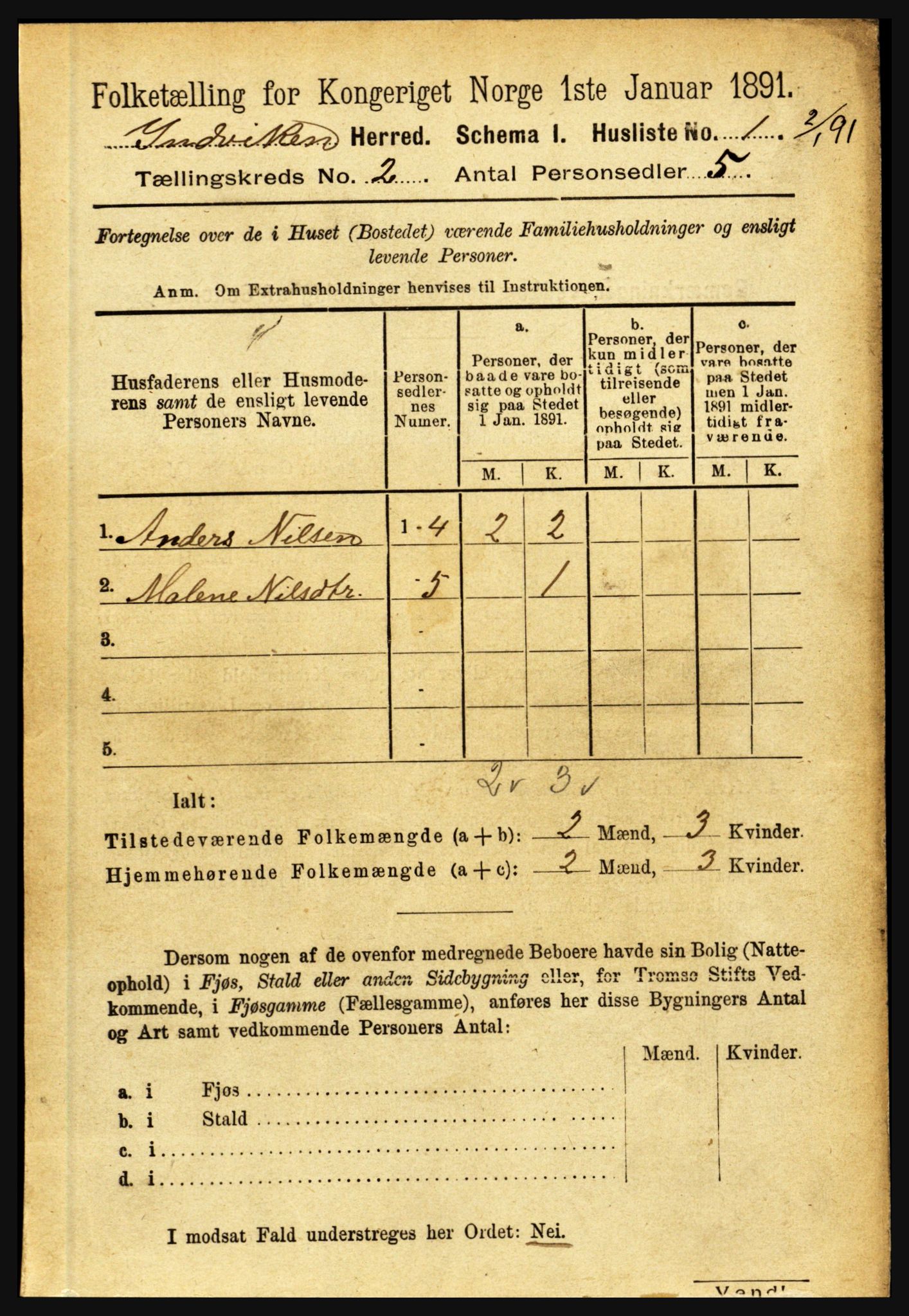 RA, 1891 census for 1447 Innvik, 1891, p. 544