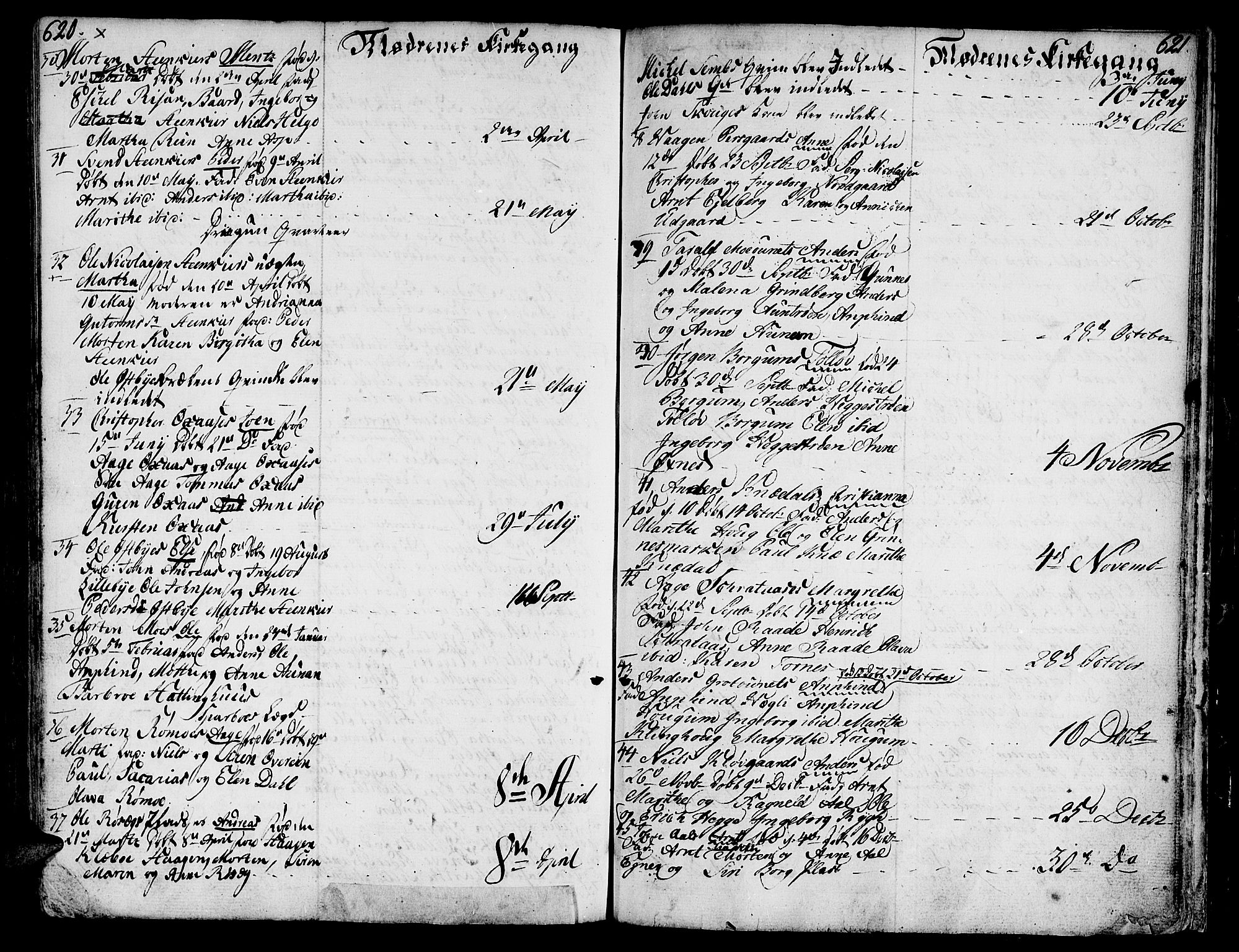 Ministerialprotokoller, klokkerbøker og fødselsregistre - Nord-Trøndelag, SAT/A-1458/746/L0440: Parish register (official) no. 746A02, 1760-1815, p. 620-621