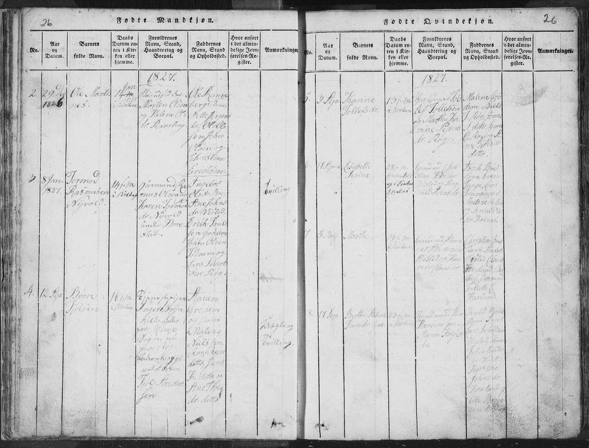 Hetland sokneprestkontor, SAST/A-101826/30/30BA/L0001: Parish register (official) no. A 1, 1816-1856, p. 26