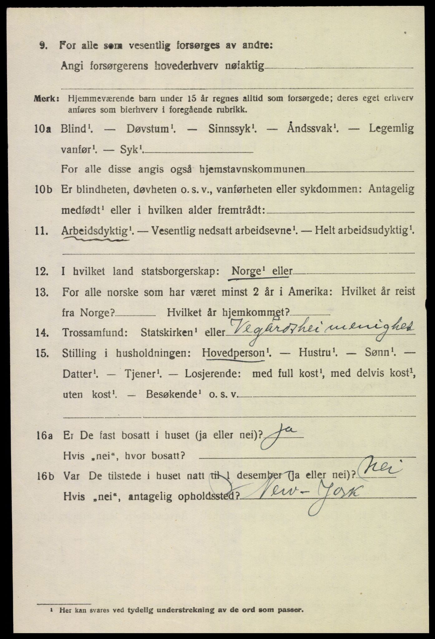 SAK, 1920 census for Dypvåg, 1920, p. 2294