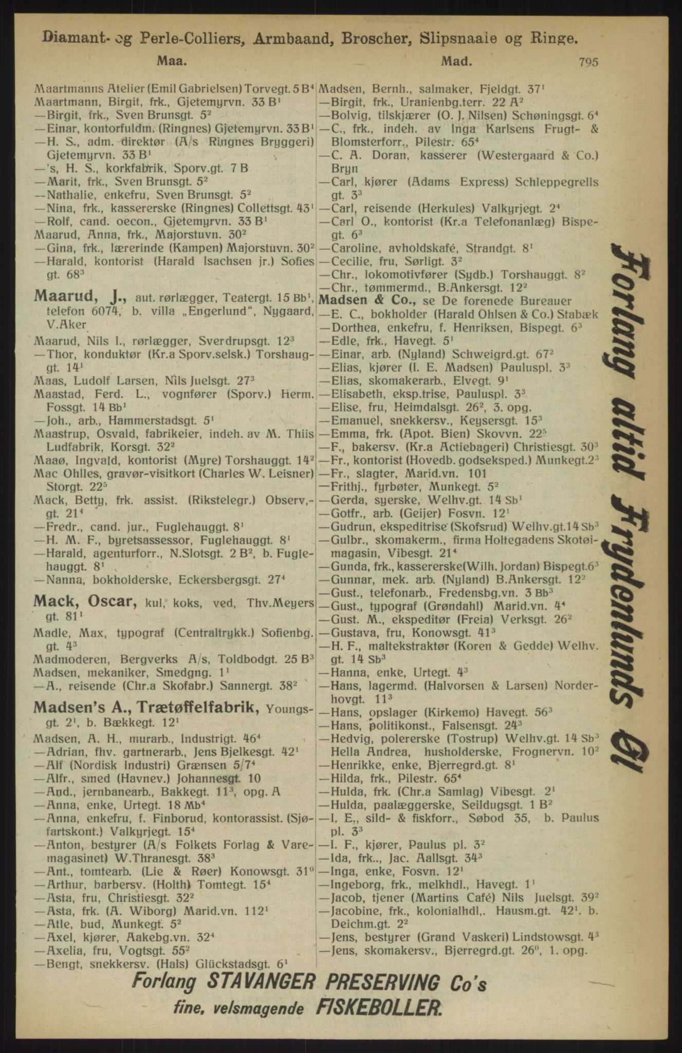 Kristiania/Oslo adressebok, PUBL/-, 1914, p. 795