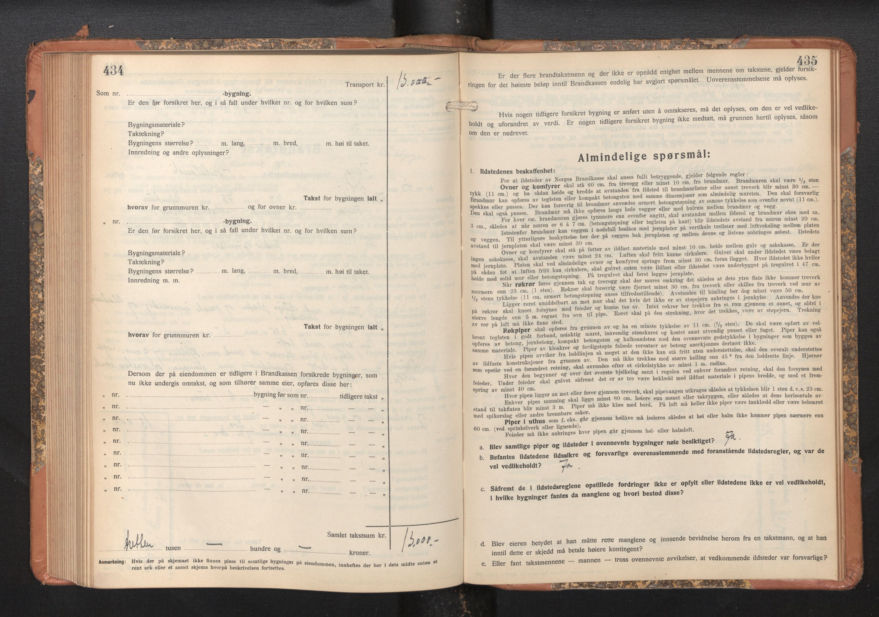 Lensmannen i Fana, AV/SAB-A-31801/0012/L0024: Branntakstprotokoll skjematakst, 1935-1948, p. 434-435