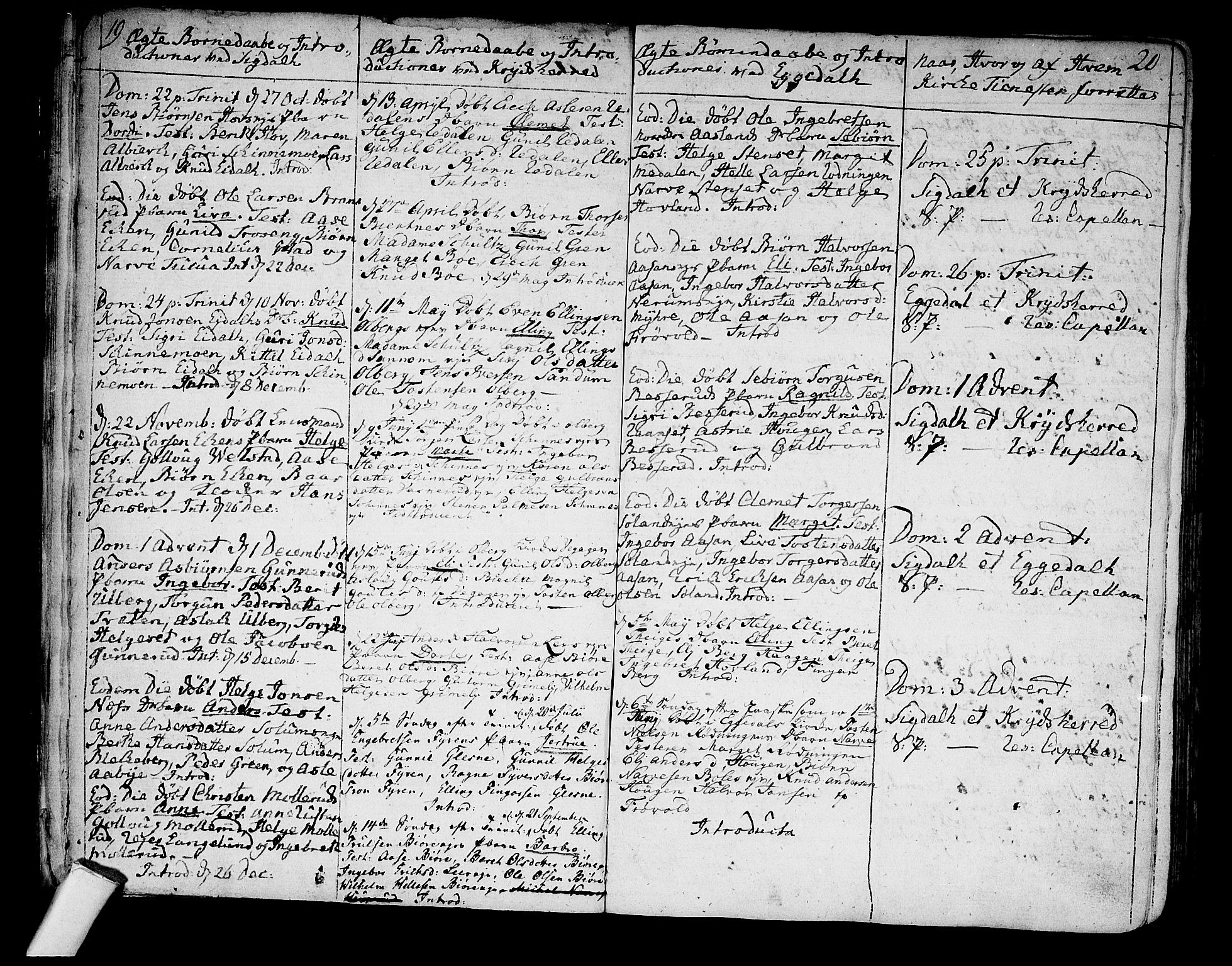 Sigdal kirkebøker, SAKO/A-245/F/Fa/L0003: Parish register (official) no. I 3, 1793-1811, p. 19-20