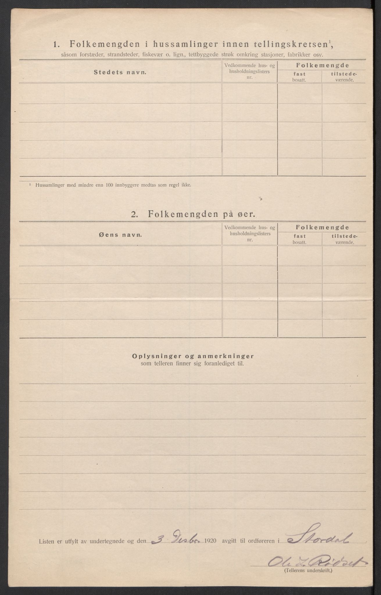 SAT, 1920 census for Stordal, 1920, p. 27