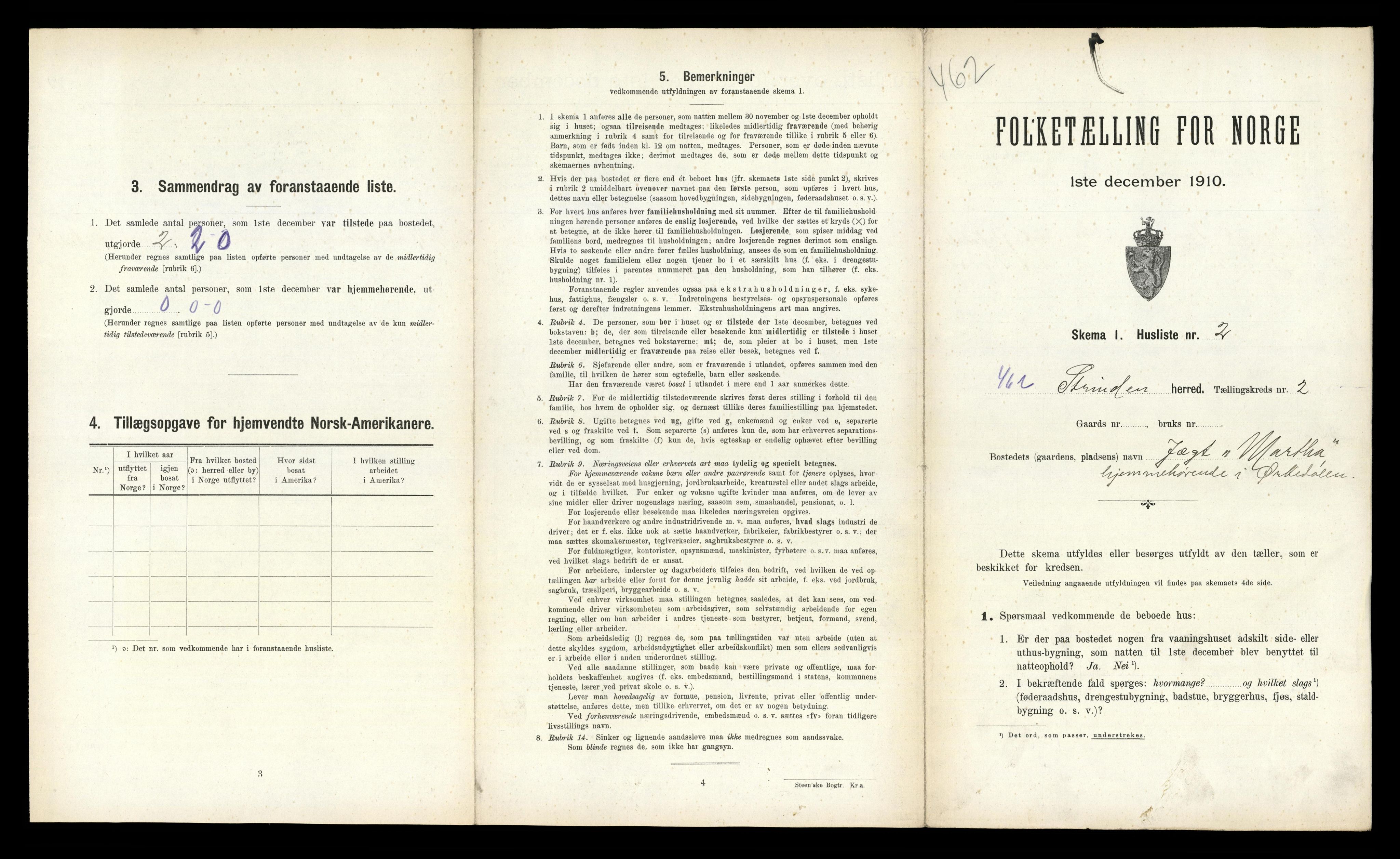 RA, 1910 census for Strinda, 1910, p. 354