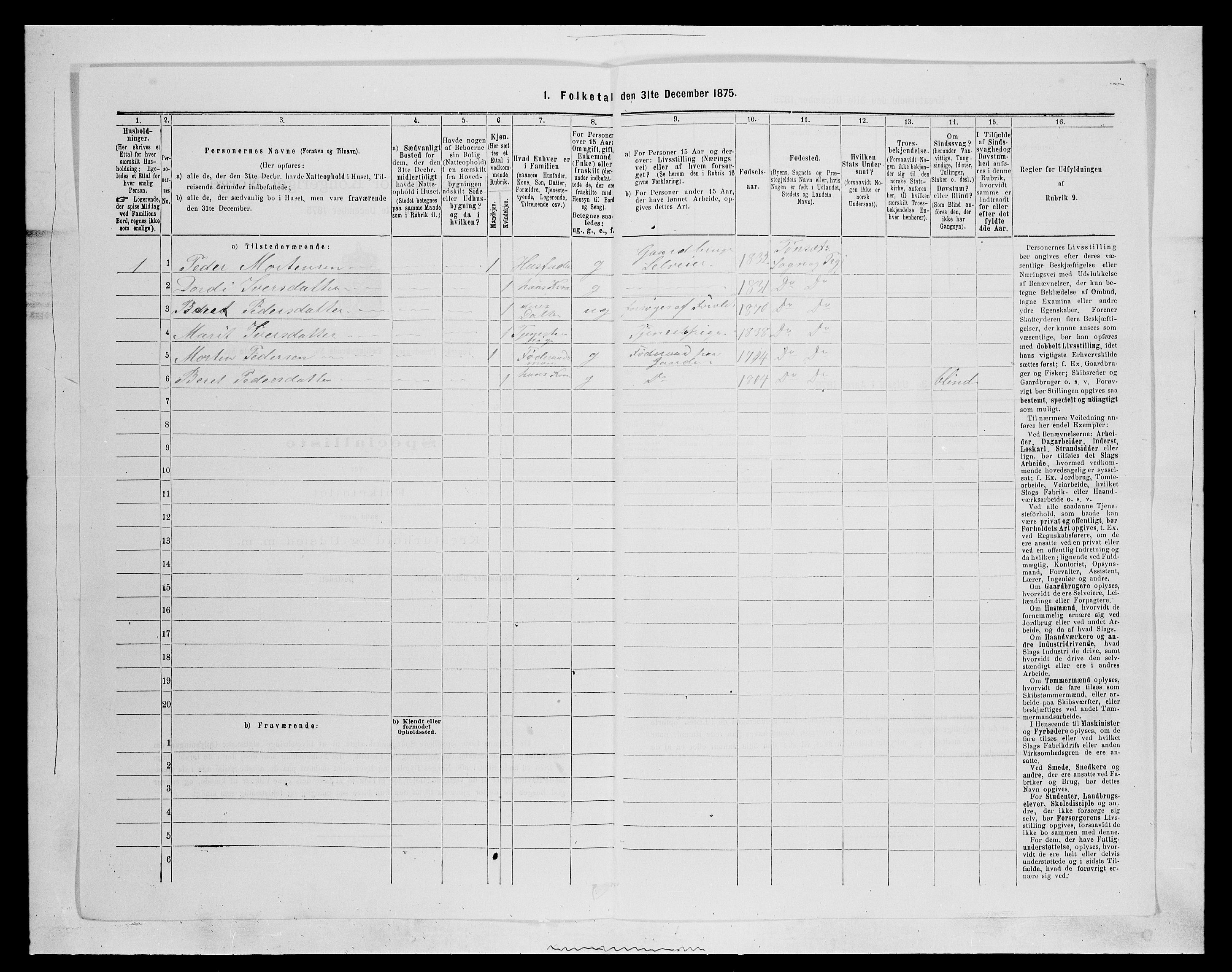 SAH, 1875 census for 0437P Tynset, 1875, p. 901