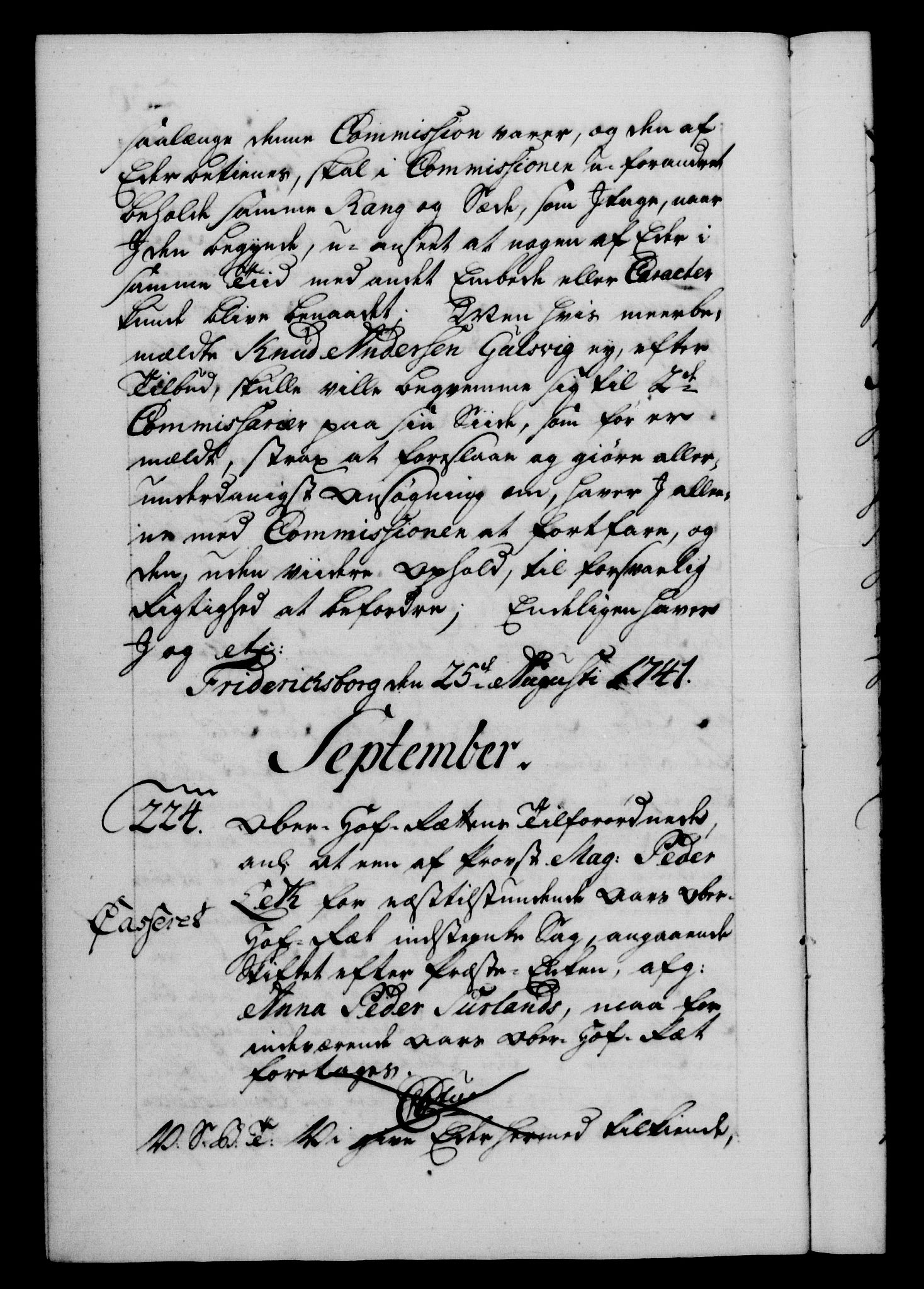 Danske Kanselli 1572-1799, AV/RA-EA-3023/F/Fc/Fca/Fcab/L0029: Norske tegnelser, 1741-1743, p. 230b