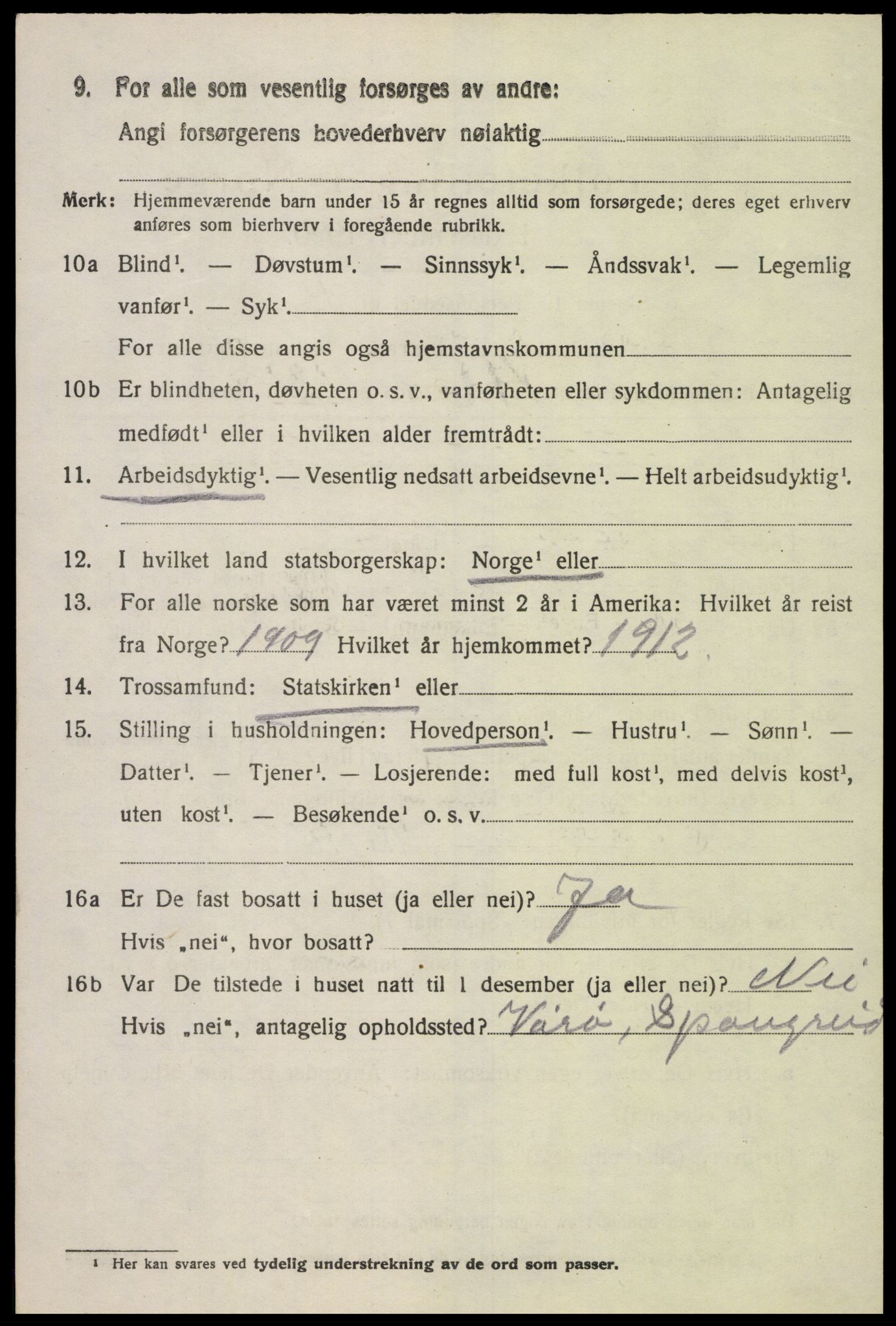 SAK, 1920 census for Sør-Audnedal, 1920, p. 4226