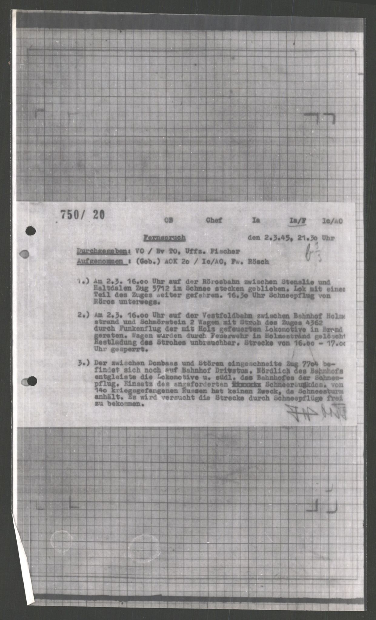 Forsvarets Overkommando. 2 kontor. Arkiv 11.4. Spredte tyske arkivsaker, AV/RA-RAFA-7031/D/Dar/Dara/L0003: Krigsdagbøker for 20. Gebirgs-Armee-Oberkommando (AOK 20), 1945, p. 393