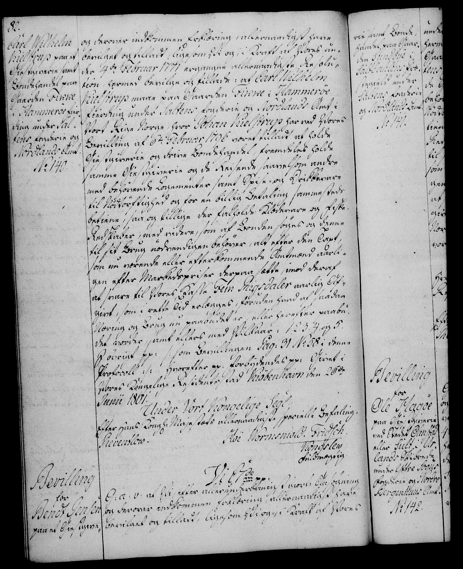 Rentekammeret, Kammerkanselliet, AV/RA-EA-3111/G/Gg/Gga/L0017: Norsk ekspedisjonsprotokoll med register (merket RK 53.17), 1801-1803, p. 82