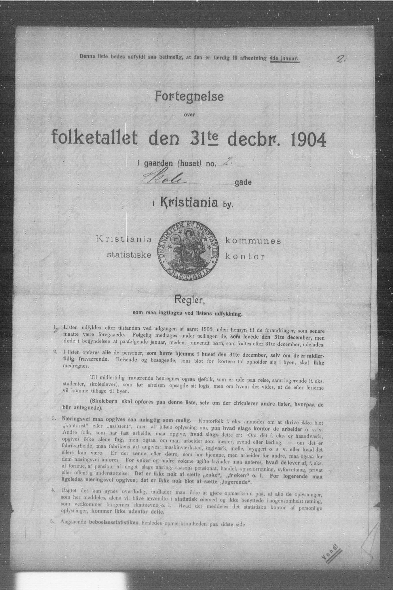 OBA, Municipal Census 1904 for Kristiania, 1904, p. 18291