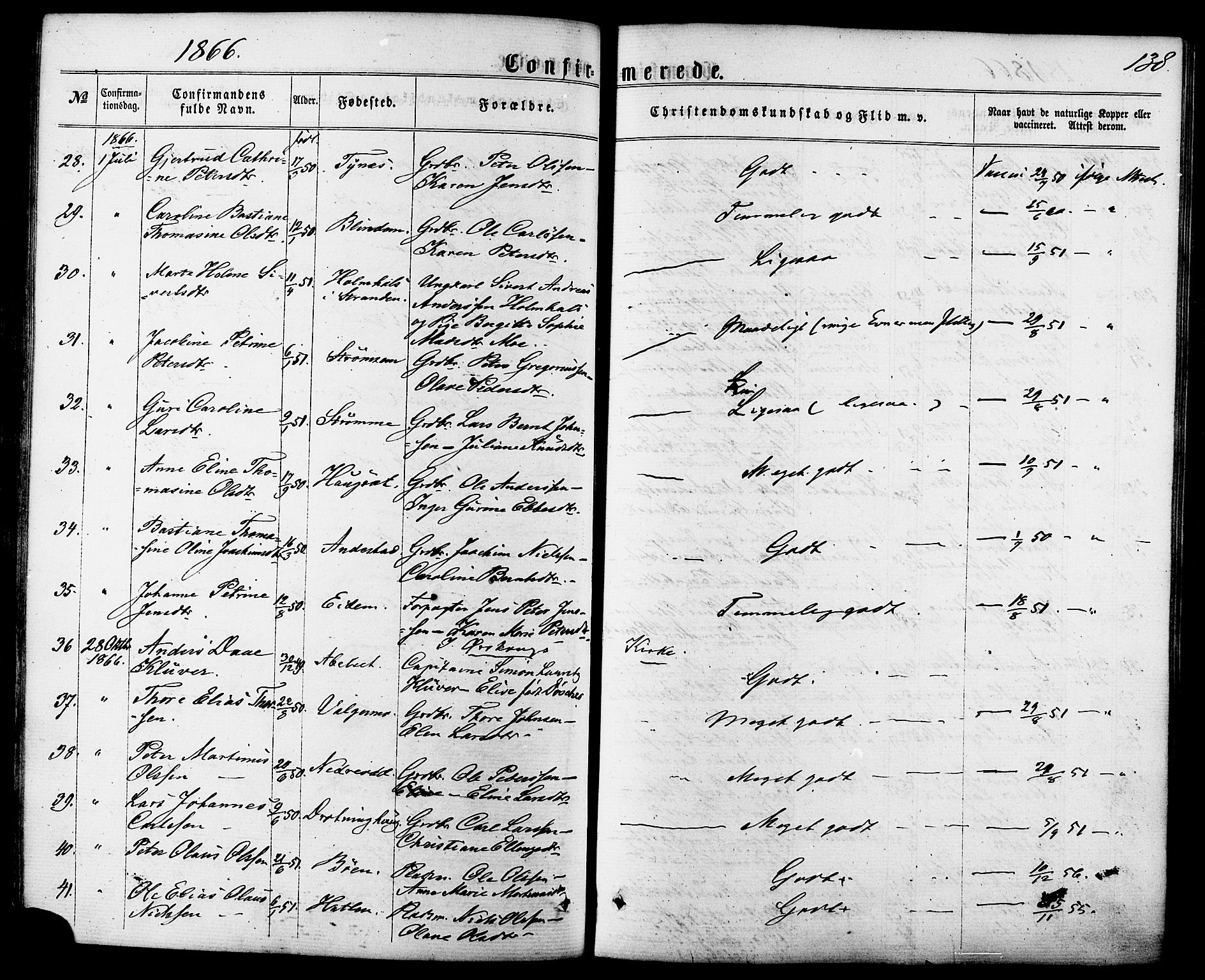 Ministerialprotokoller, klokkerbøker og fødselsregistre - Møre og Romsdal, AV/SAT-A-1454/522/L0314: Parish register (official) no. 522A09, 1863-1877, p. 138