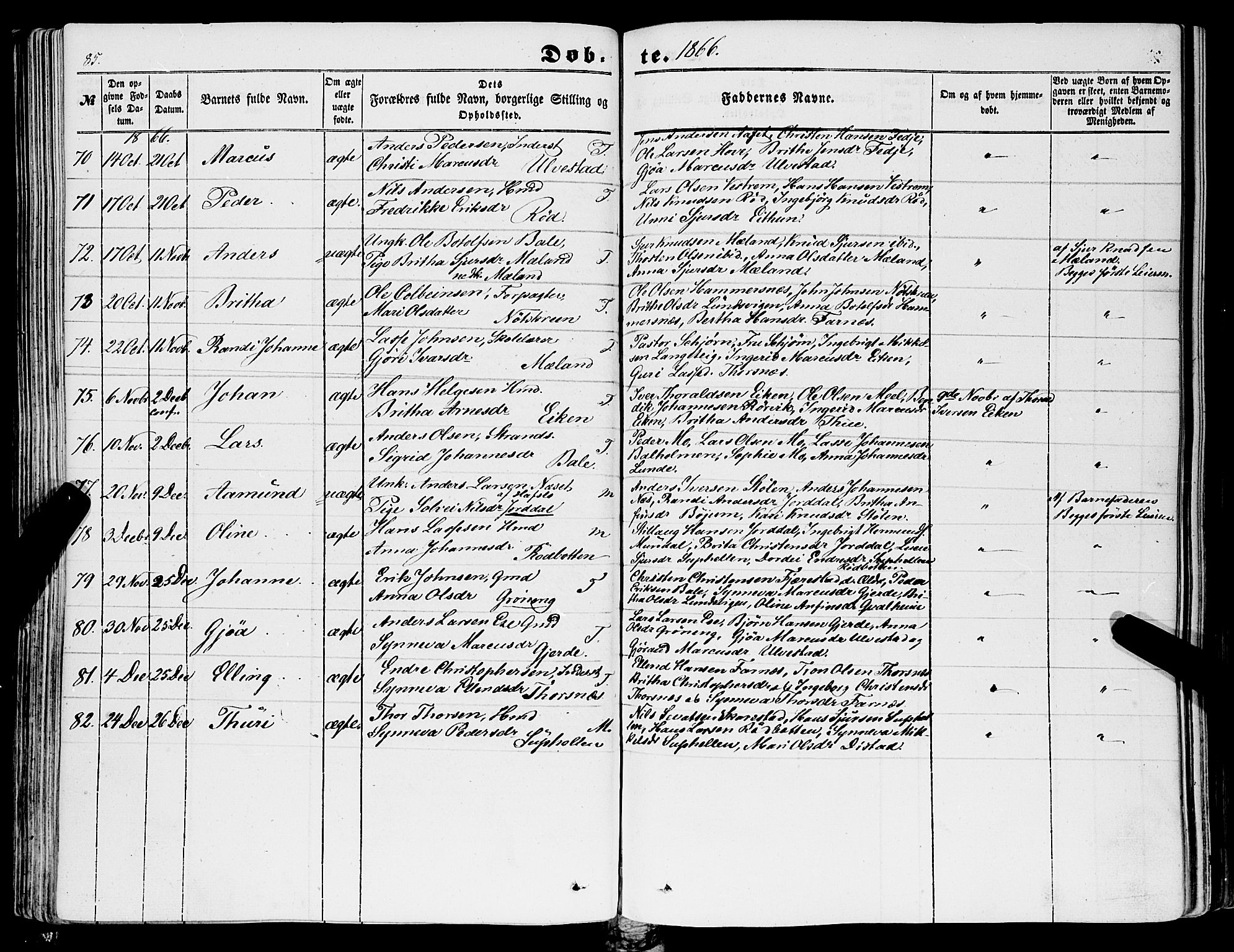 Balestrand sokneprestembete, AV/SAB-A-79601/H/Haa/Haaa/L0002: Parish register (official) no. A 2, 1847-1866, p. 85