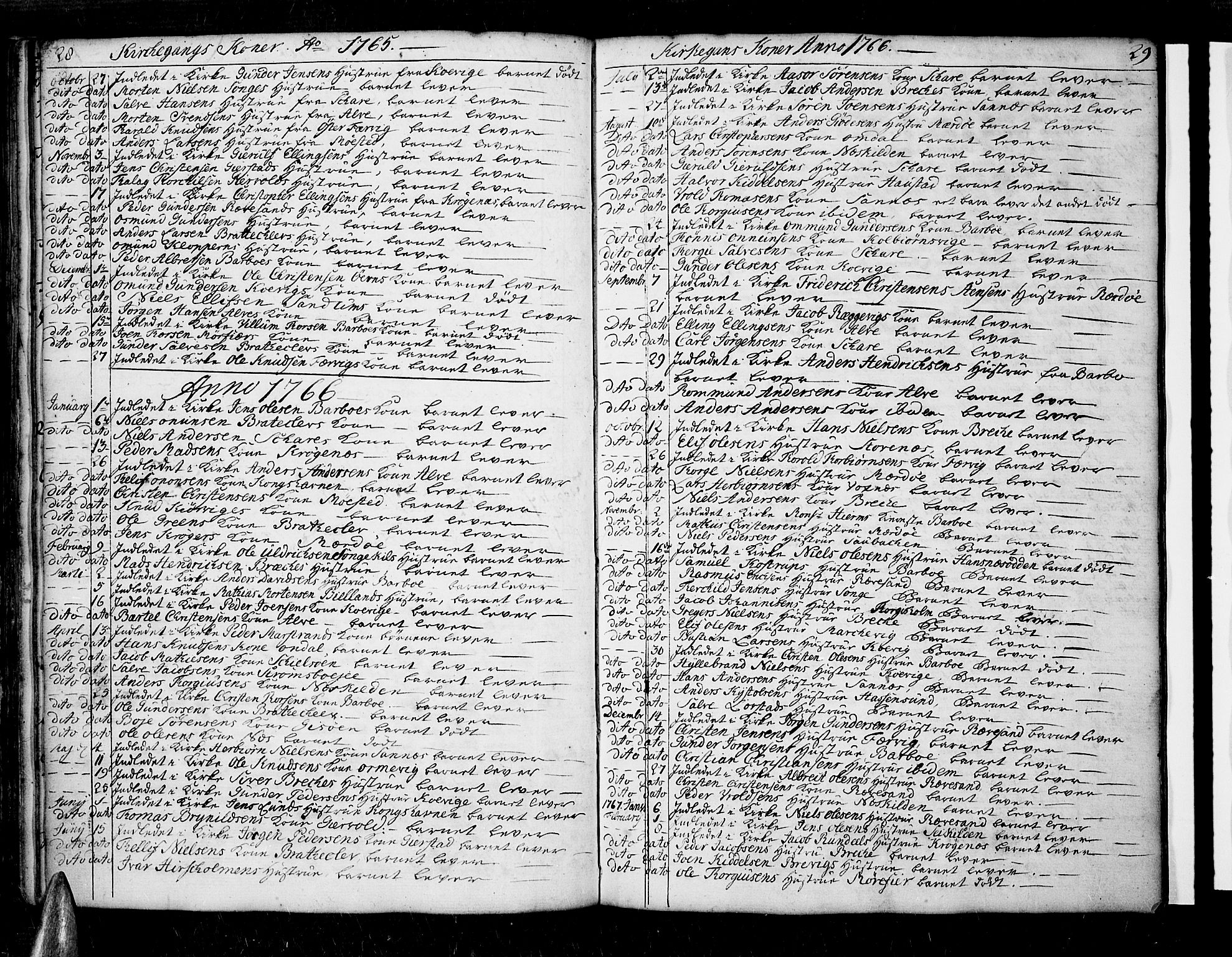 Tromøy sokneprestkontor, AV/SAK-1111-0041/F/Fa/L0001: Parish register (official) no. A 1, 1747-1793, p. 28-29