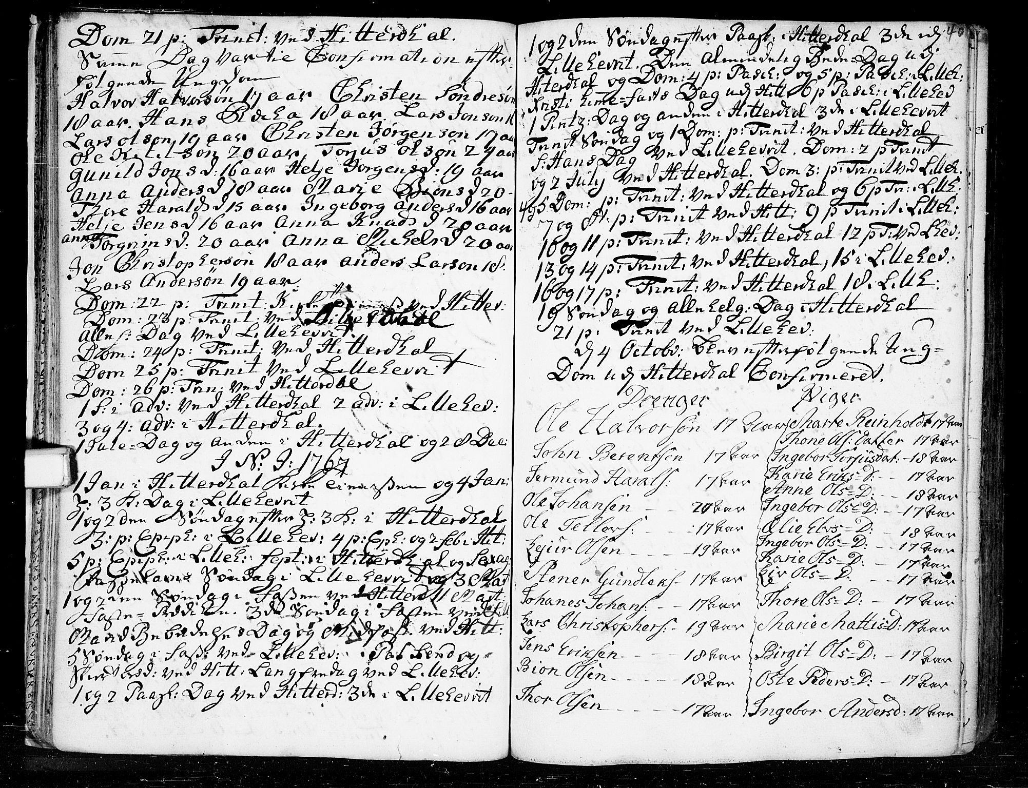 Heddal kirkebøker, SAKO/A-268/F/Fa/L0003: Parish register (official) no. I 3, 1723-1783, p. 40
