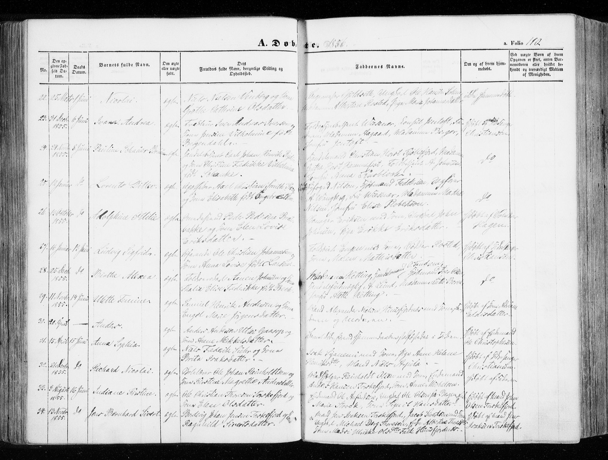 Hammerfest sokneprestkontor, AV/SATØ-S-1347/H/Ha/L0004.kirke: Parish register (official) no. 4, 1843-1856, p. 110