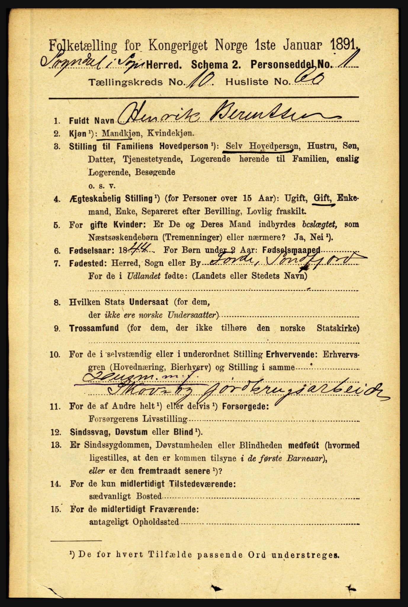 RA, 1891 census for 1420 Sogndal, 1891, p. 4319