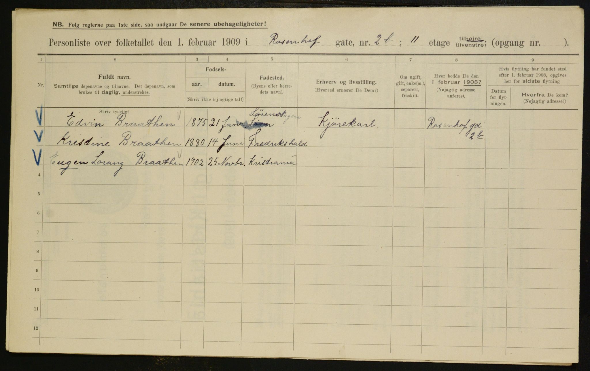 OBA, Municipal Census 1909 for Kristiania, 1909, p. 75871