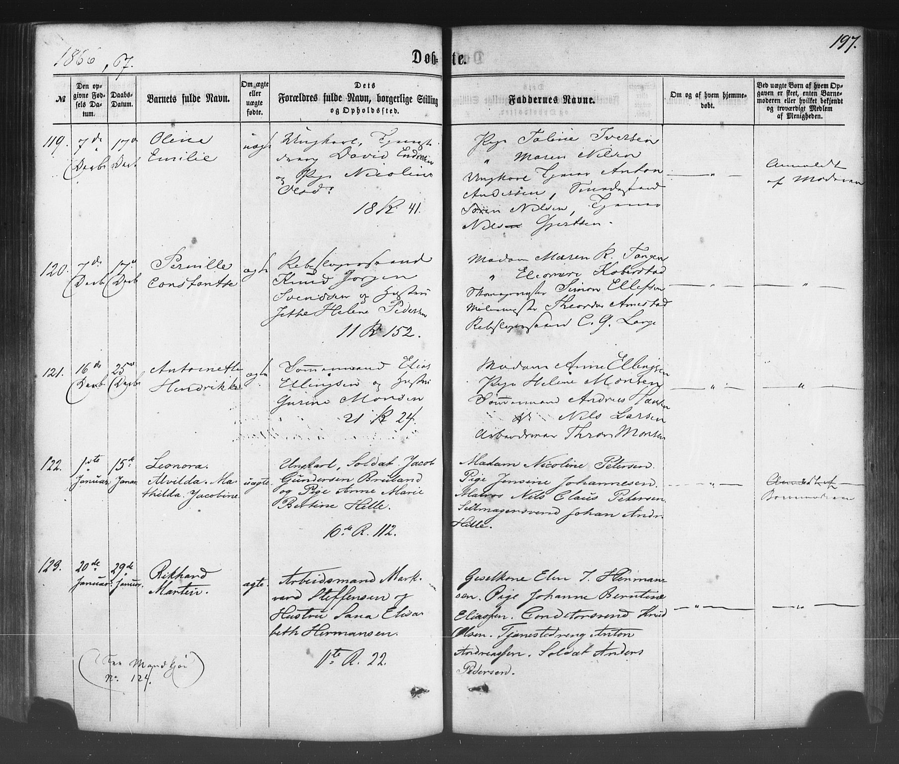 Fødselsstiftelsens sokneprestembete*, SAB/-: Parish register (official) no. A 1, 1863-1883, p. 197