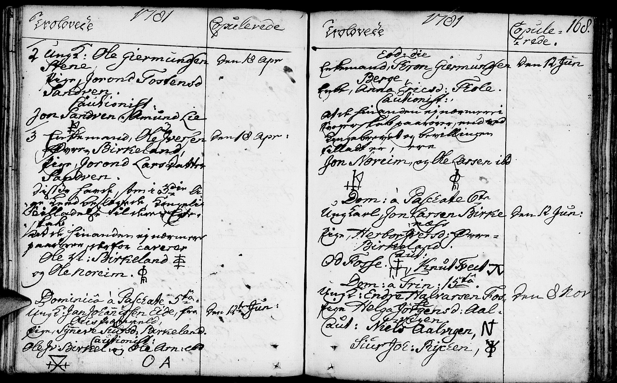 Kvam sokneprestembete, SAB/A-76201/H/Haa: Parish register (official) no. A 3, 1743-1795, p. 168