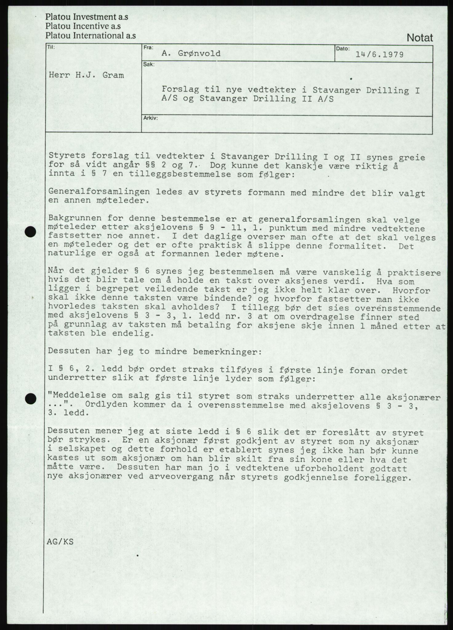 Pa 1503 - Stavanger Drilling AS, AV/SAST-A-101906/D/L0006: Korrespondanse og saksdokumenter, 1974-1984, p. 368