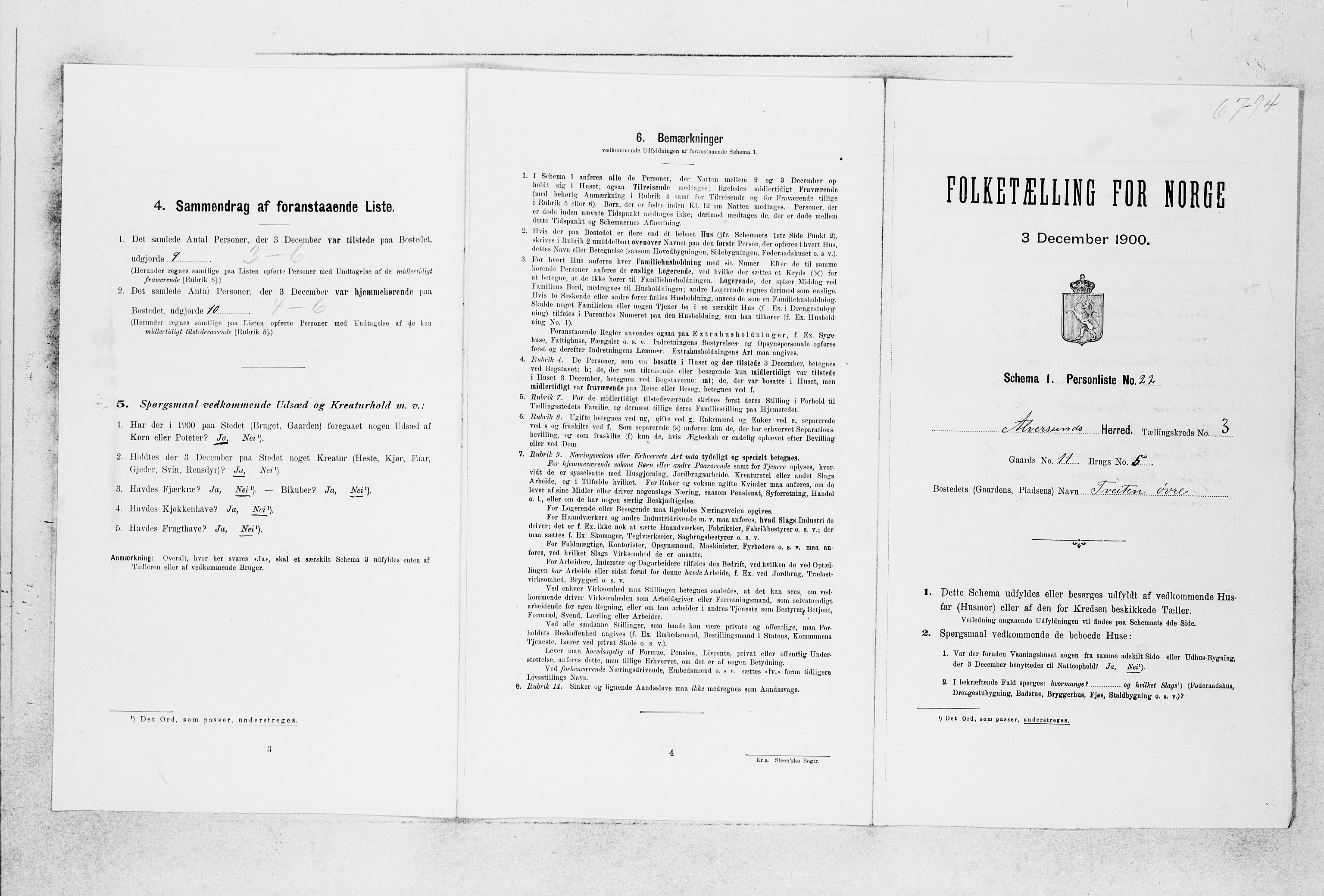 SAB, 1900 census for Alversund, 1900, p. 223