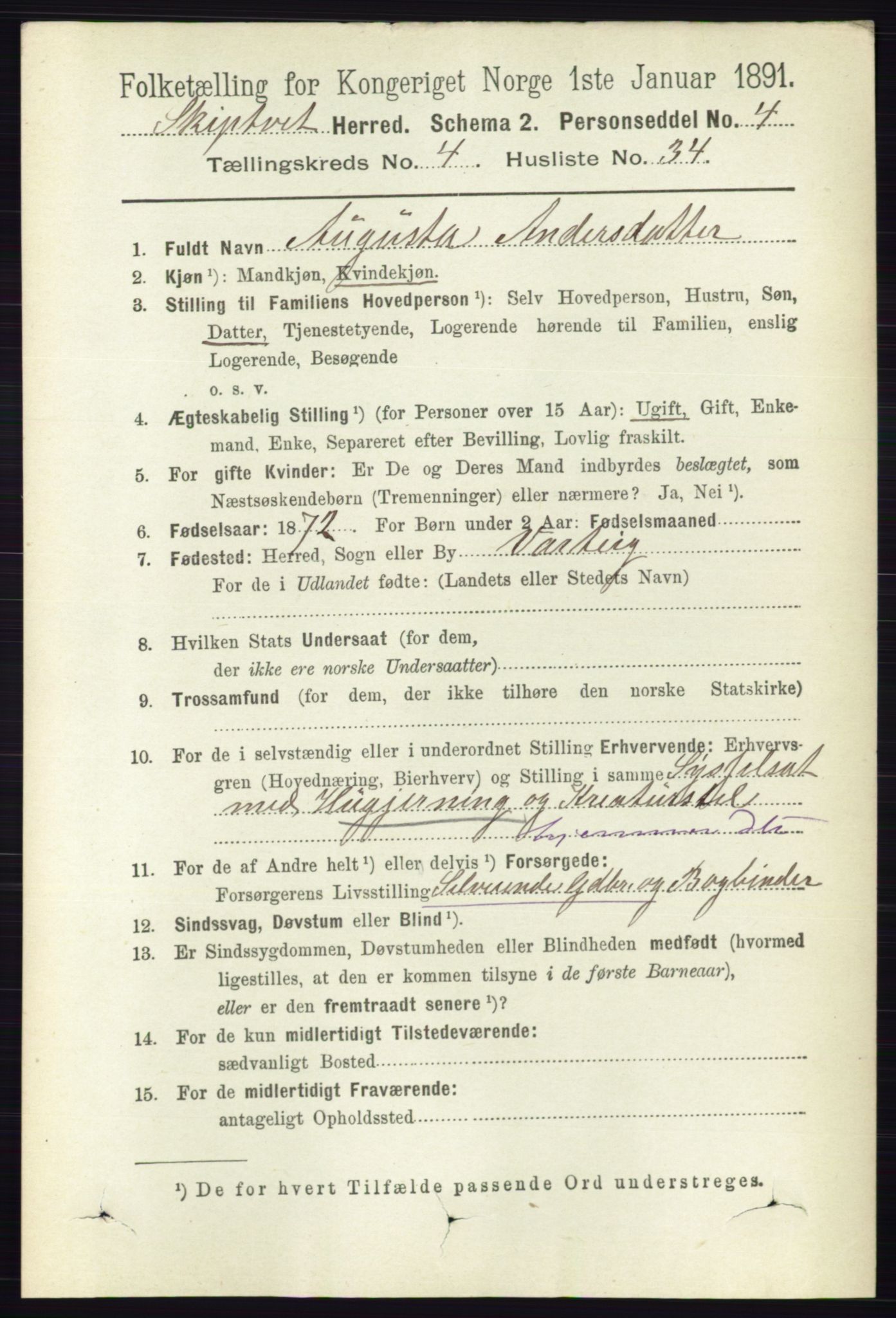RA, 1891 census for 0127 Skiptvet, 1891, p. 2114