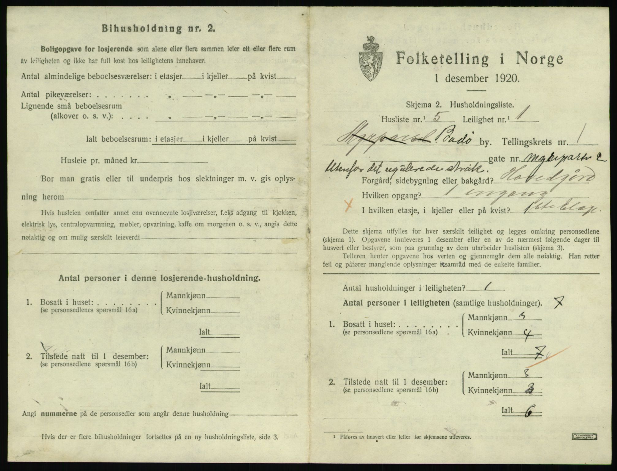 SAT, 1920 census for Bodø, 1920, p. 1035