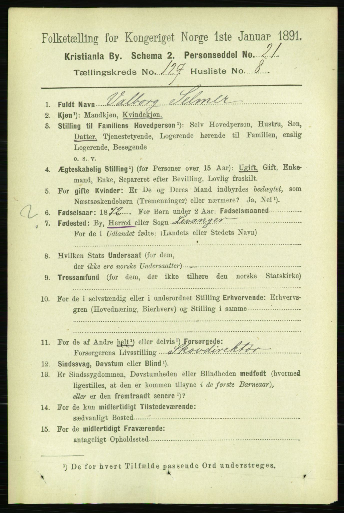 RA, 1891 census for 0301 Kristiania, 1891, p. 68121