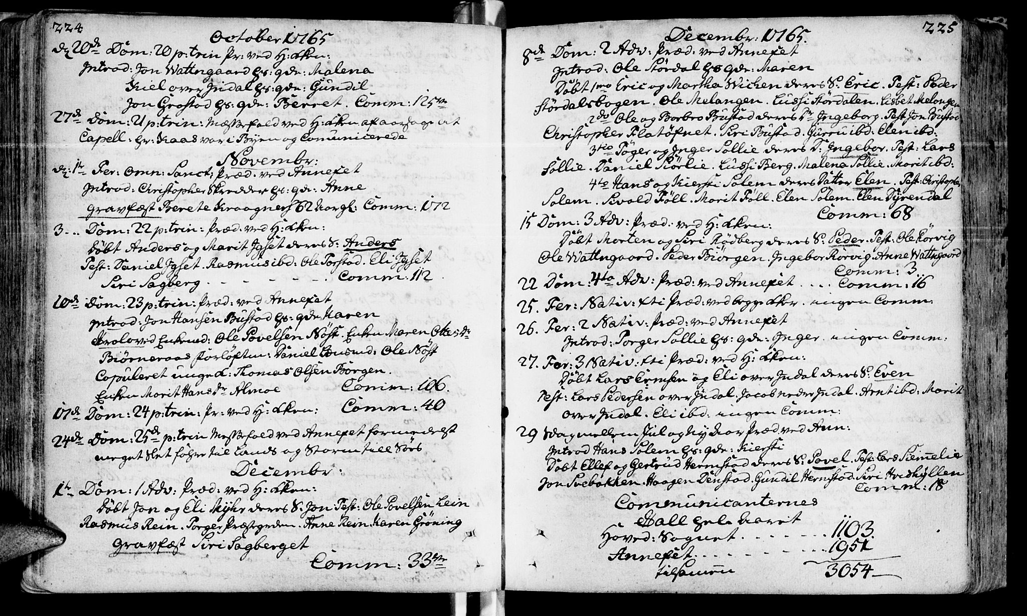 Ministerialprotokoller, klokkerbøker og fødselsregistre - Sør-Trøndelag, SAT/A-1456/646/L0605: Parish register (official) no. 646A03, 1751-1790, p. 224-225