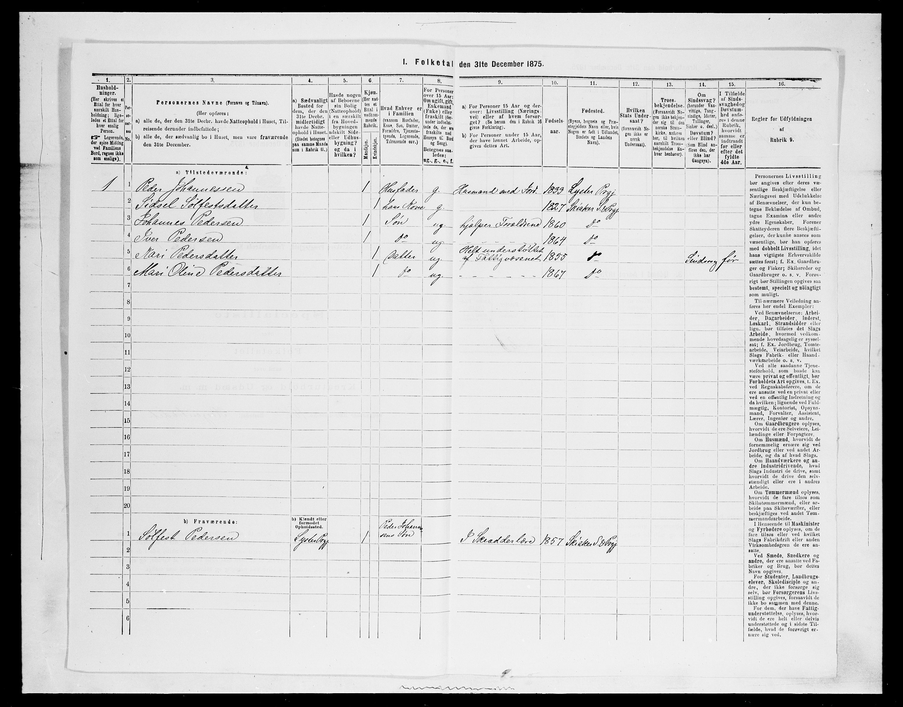 SAH, 1875 census for 0513P Skjåk, 1875, p. 161