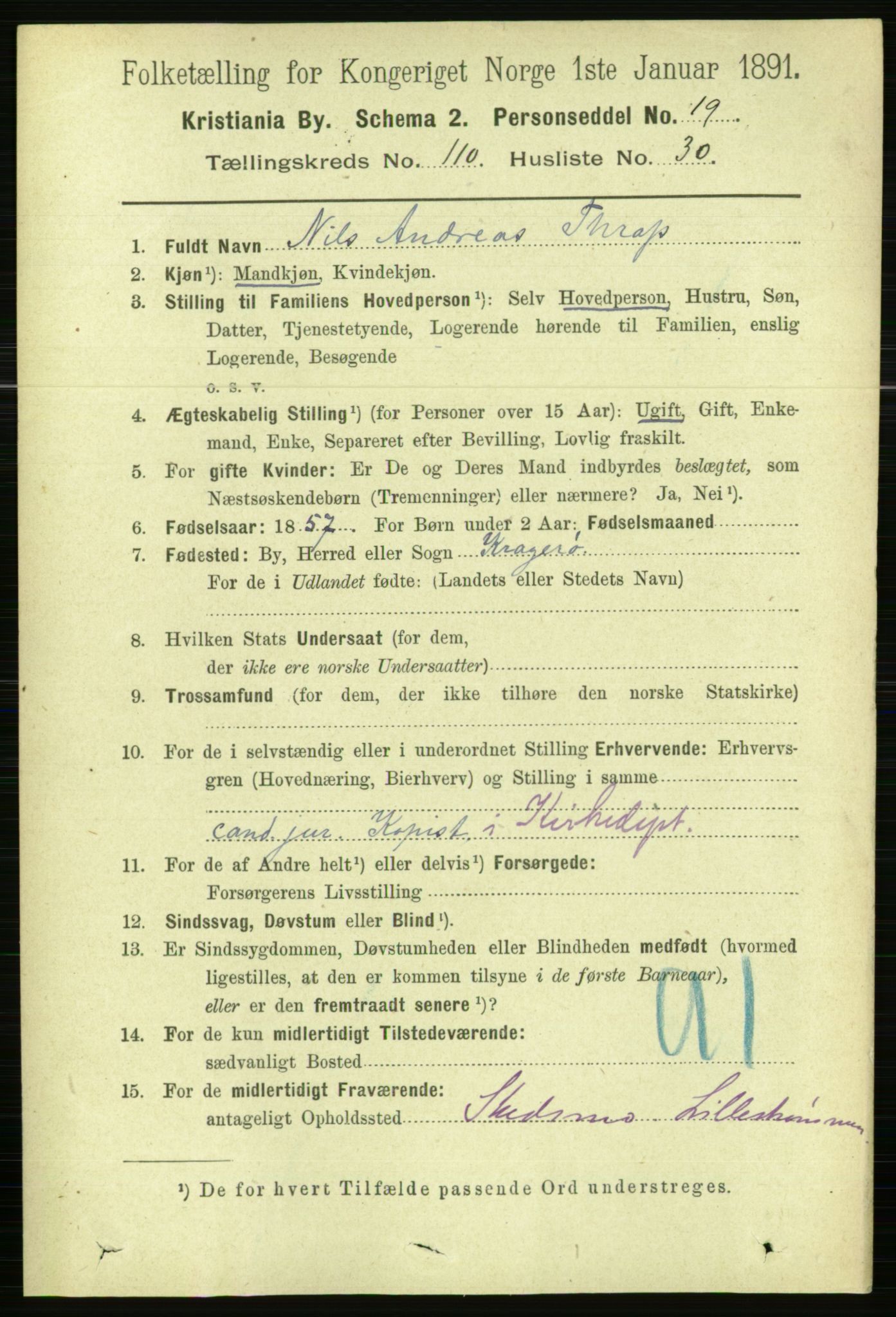 RA, 1891 census for 0301 Kristiania, 1891, p. 57815