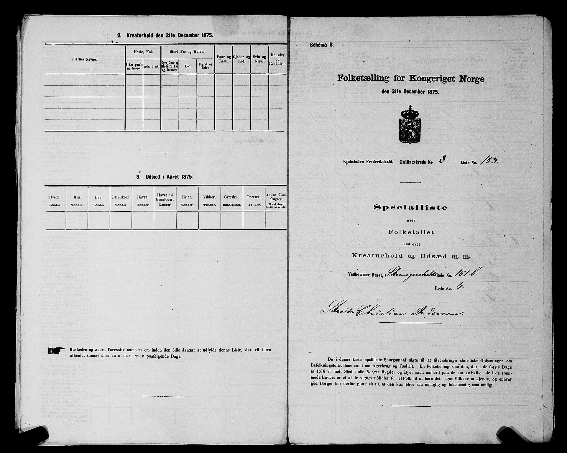 RA, 1875 census for 0101P Fredrikshald, 1875, p. 358