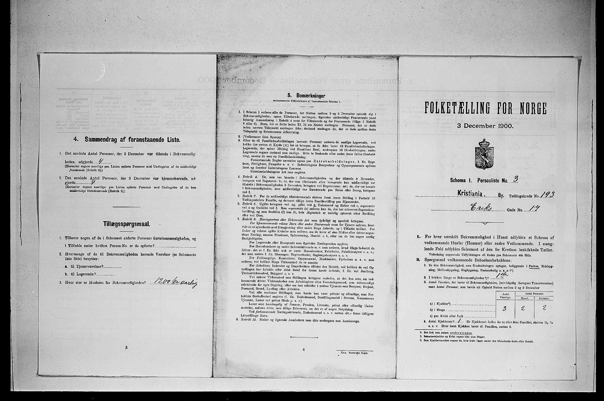 SAO, 1900 census for Kristiania, 1900, p. 20952