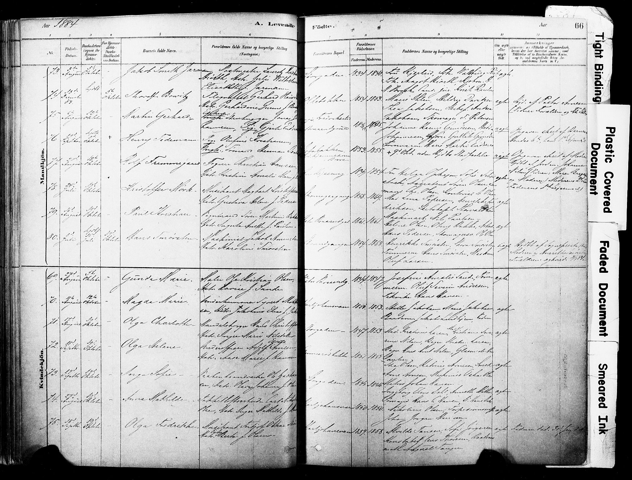 Horten kirkebøker, AV/SAKO-A-348/F/Fa/L0003: Parish register (official) no. 3, 1878-1887, p. 66