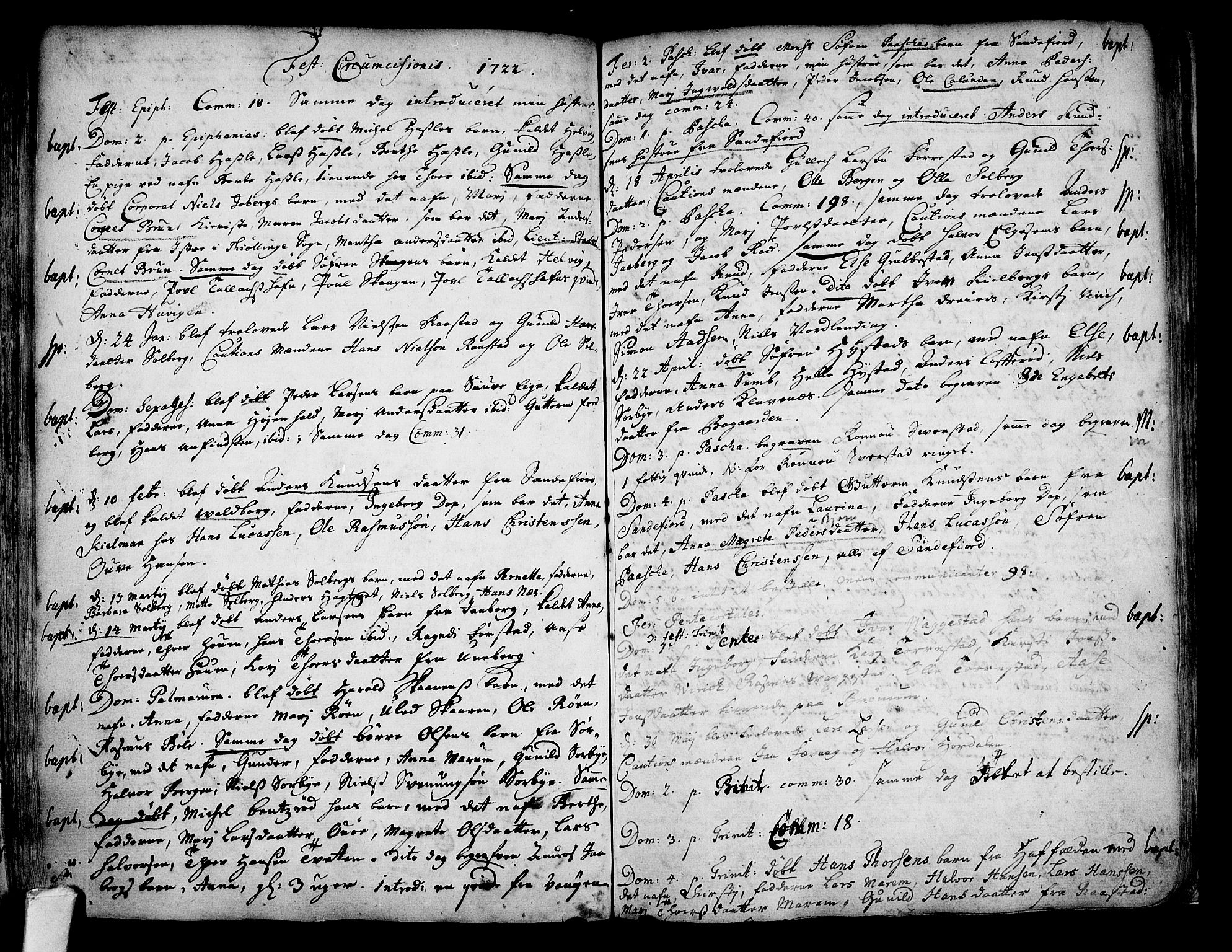 Sandar kirkebøker, AV/SAKO-A-243/F/Fa/L0001: Parish register (official) no. 1, 1709-1733