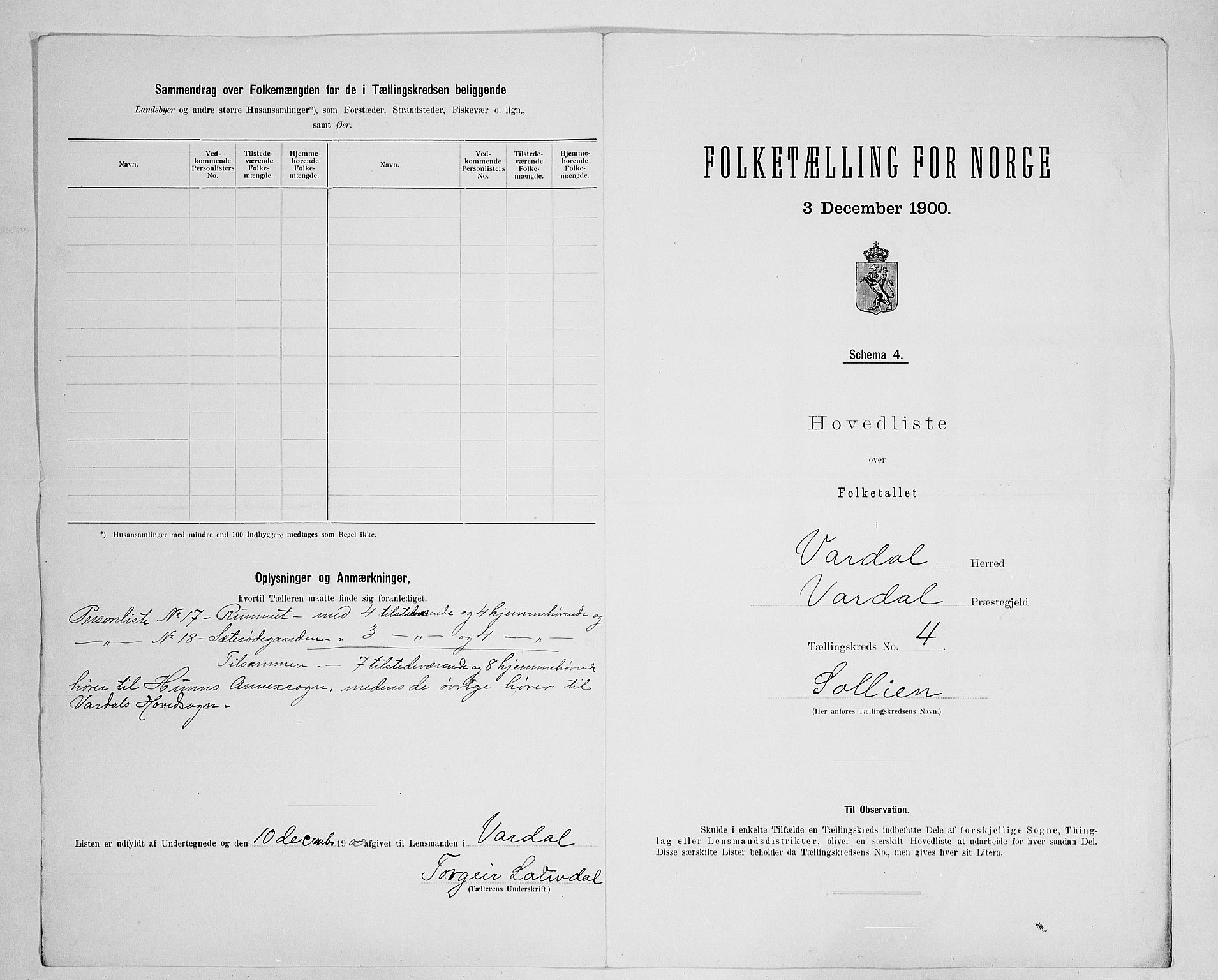 SAH, 1900 census for Vardal, 1900, p. 24