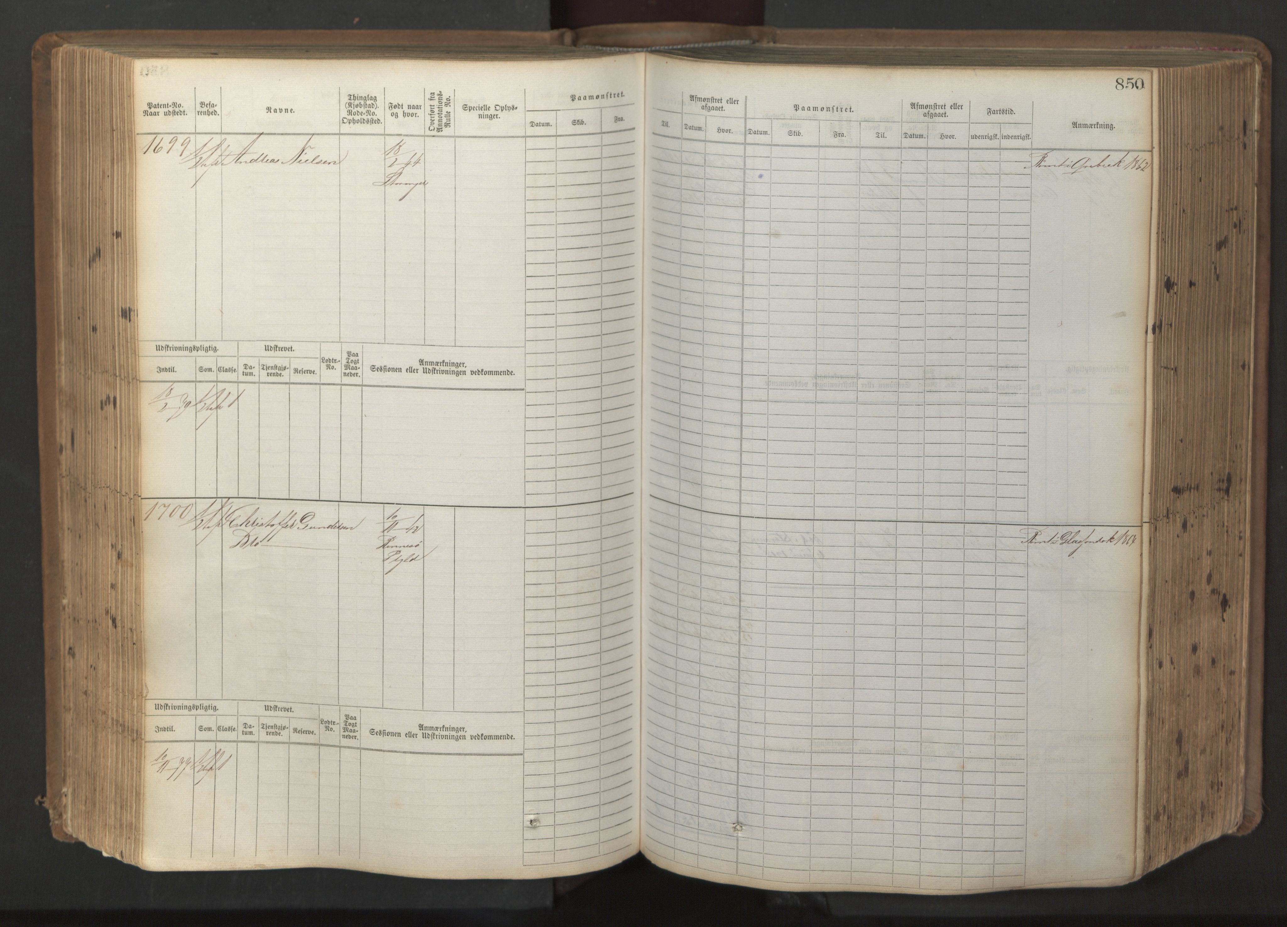 Stavanger sjømannskontor, AV/SAST-A-102006/F/Fb/Fbb/L0017: Sjøfartshovedrulle patnentnr. 1203-2402 (dublett), 1869, p. 253