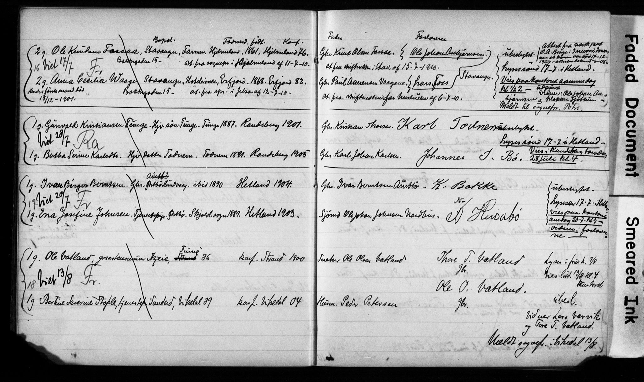 Hetland sokneprestkontor, AV/SAST-A-101826/70/705BA/L0004: Banns register no. 4, 1906-1911