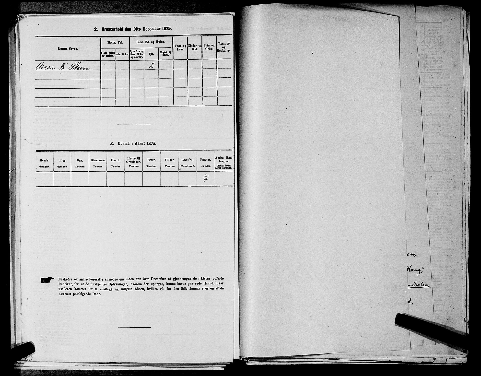 RA, 1875 census for 0220P Asker, 1875, p. 2625