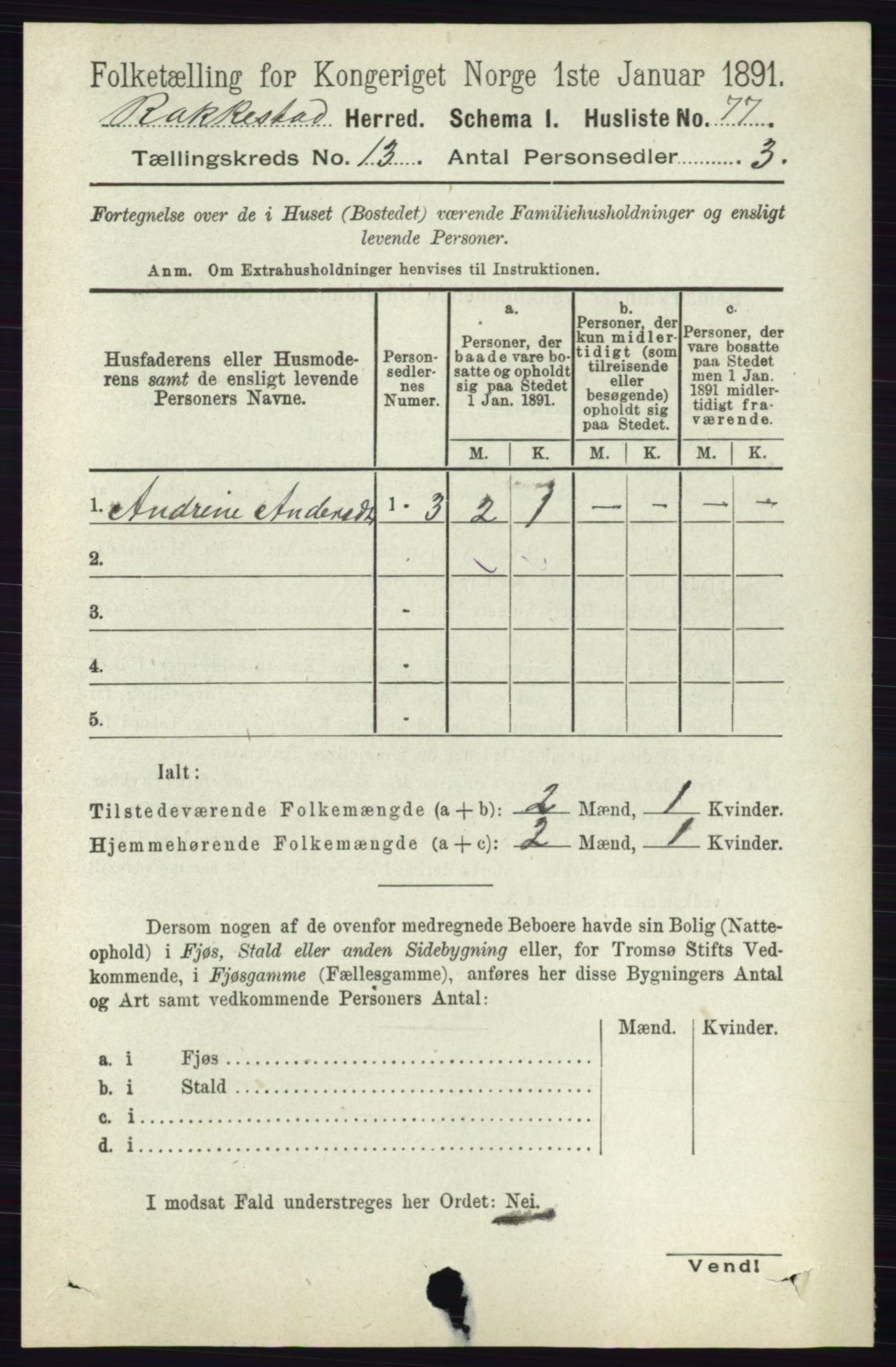 RA, 1891 census for 0128 Rakkestad, 1891, p. 6396