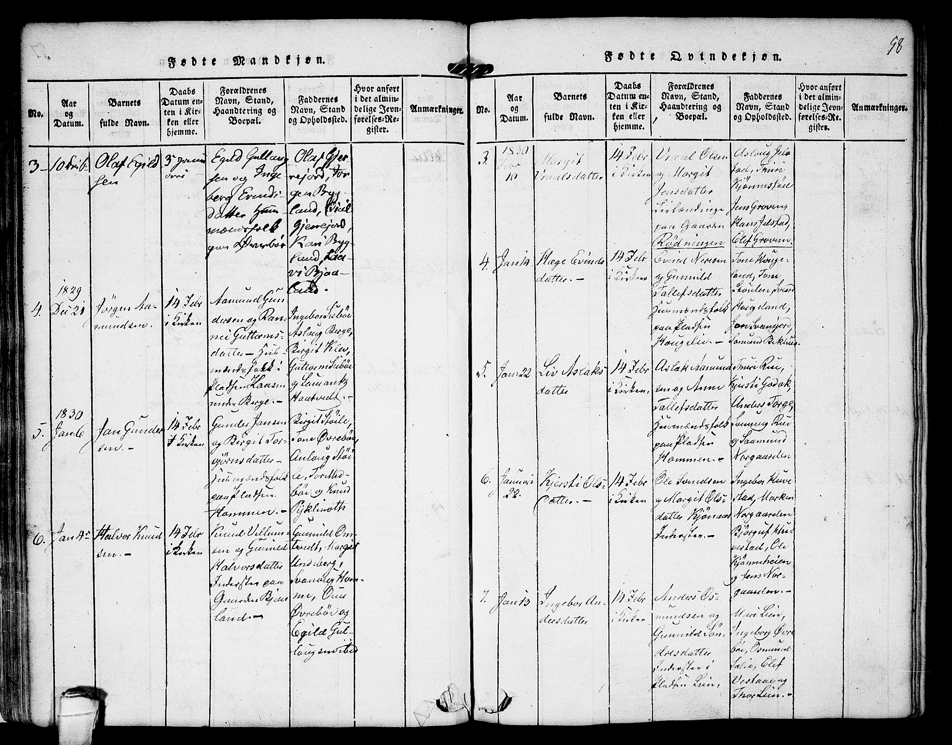 Kviteseid kirkebøker, SAKO/A-276/F/Fb/L0001: Parish register (official) no. II 1, 1815-1836, p. 58