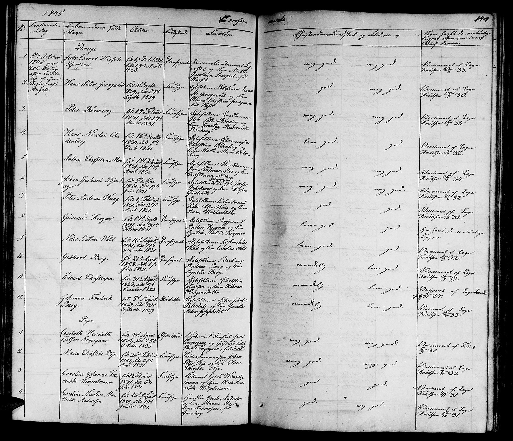 Ministerialprotokoller, klokkerbøker og fødselsregistre - Sør-Trøndelag, SAT/A-1456/602/L0136: Parish register (copy) no. 602C04, 1833-1845, p. 144